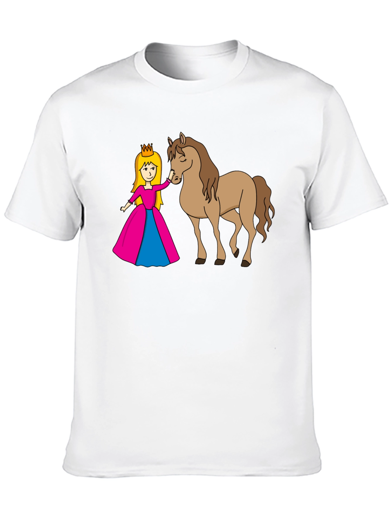 Princess and Horse Black T-Shirt