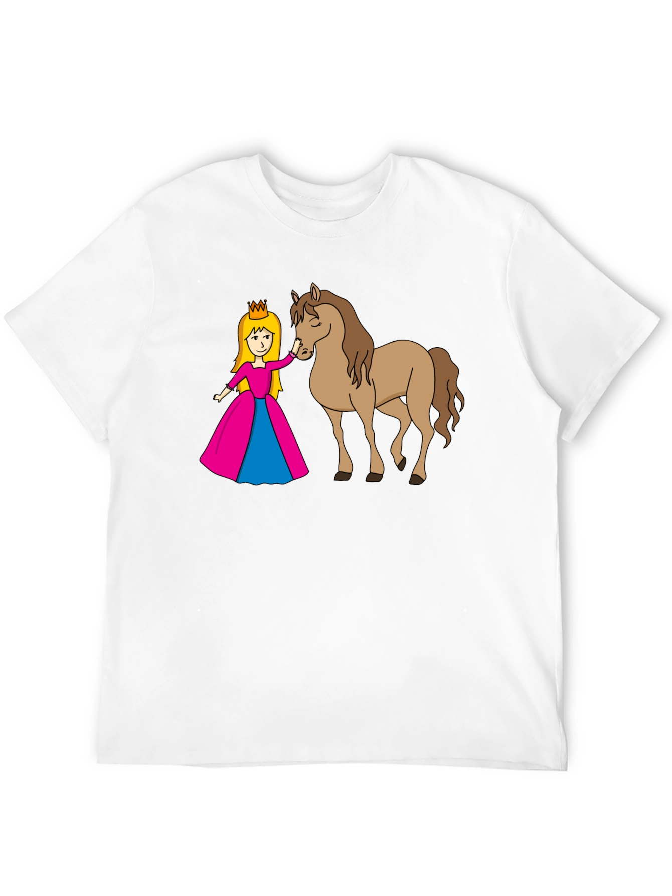 Princess and Horse Black T-Shirt