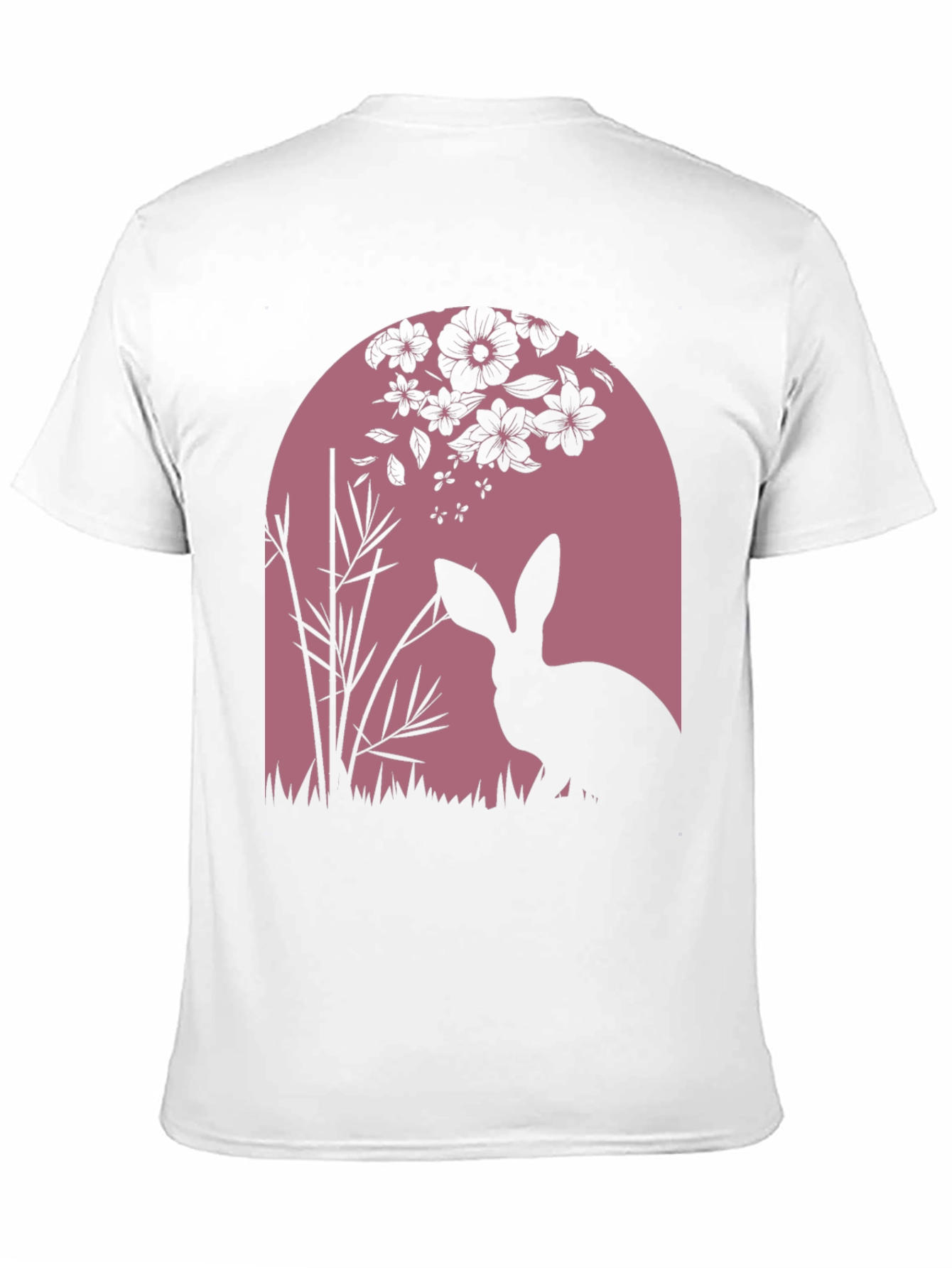 Nature Rabbit Graphic Tee - Black Cotton Blend Shirt