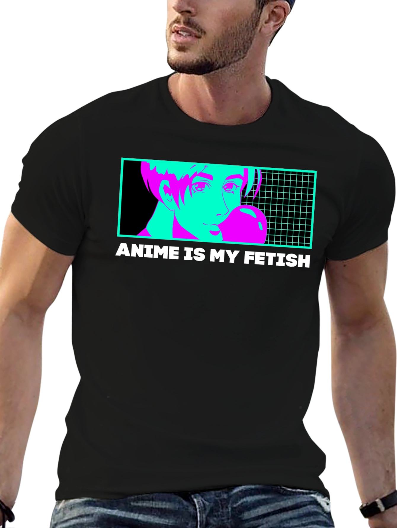 Anime Is My Fetish Graphic T-Shirt - Black