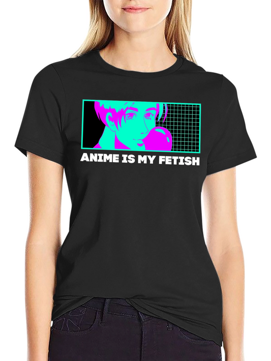 Anime Is My Fetish Graphic T-Shirt - Black