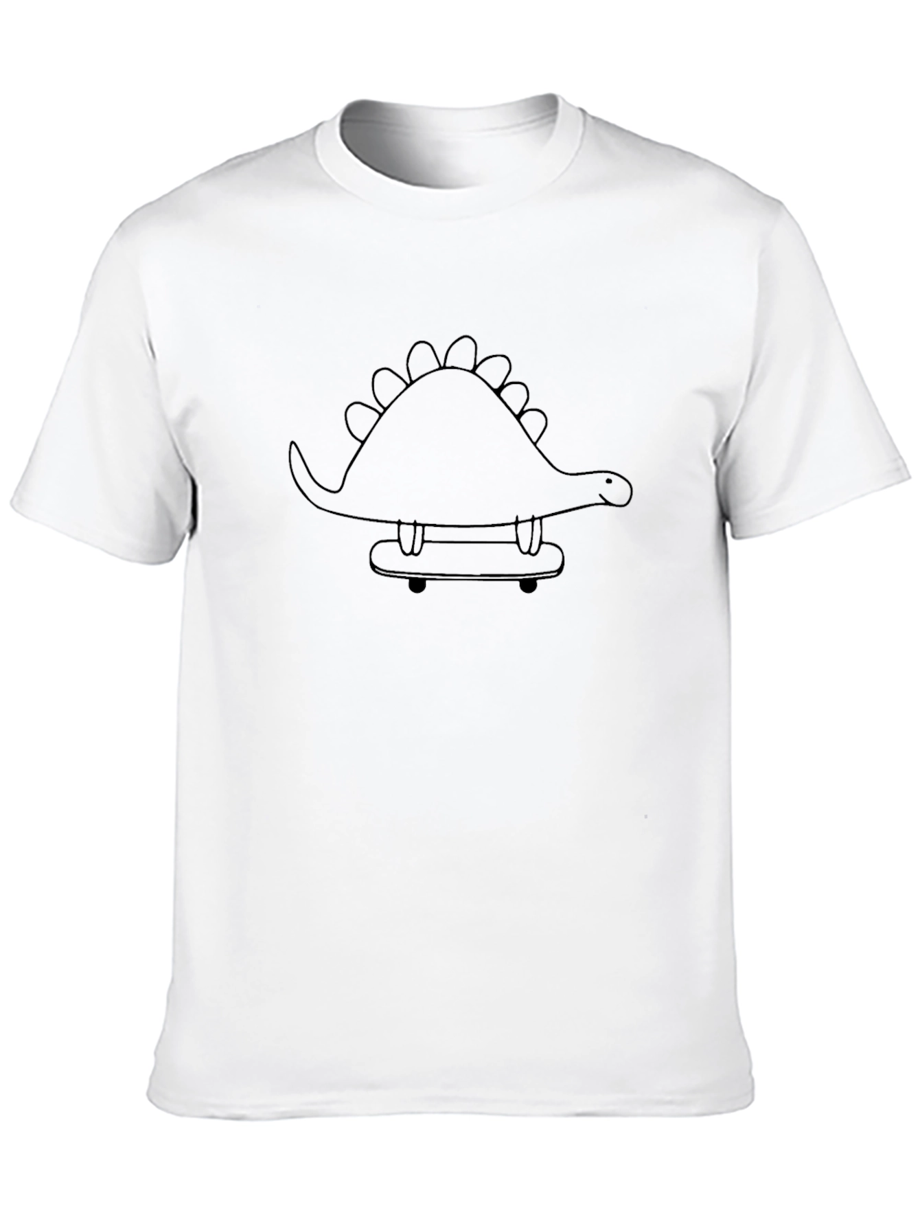 Dino Skateboarder Black T-Shirt