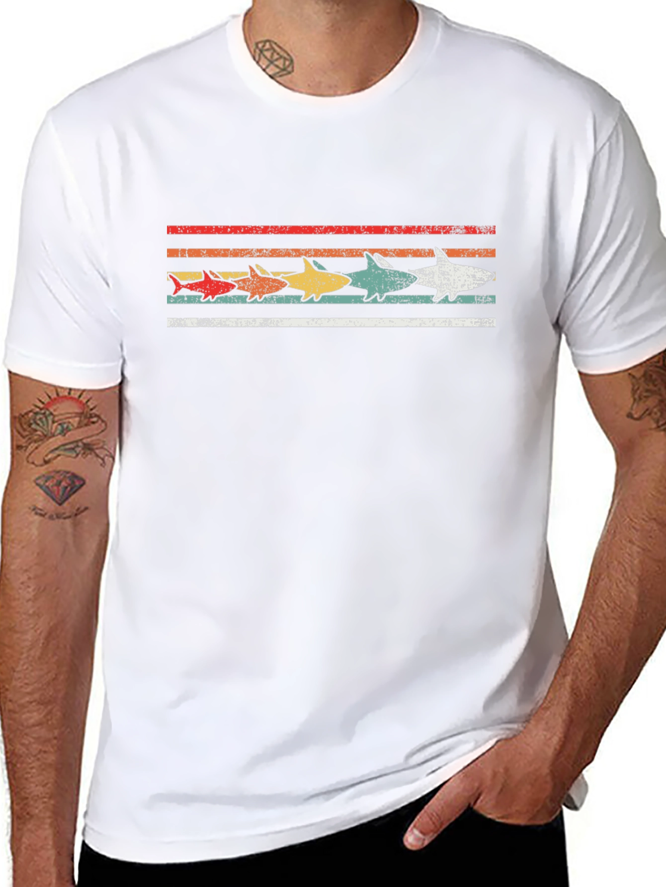 Retro Shark Line T-Shirt