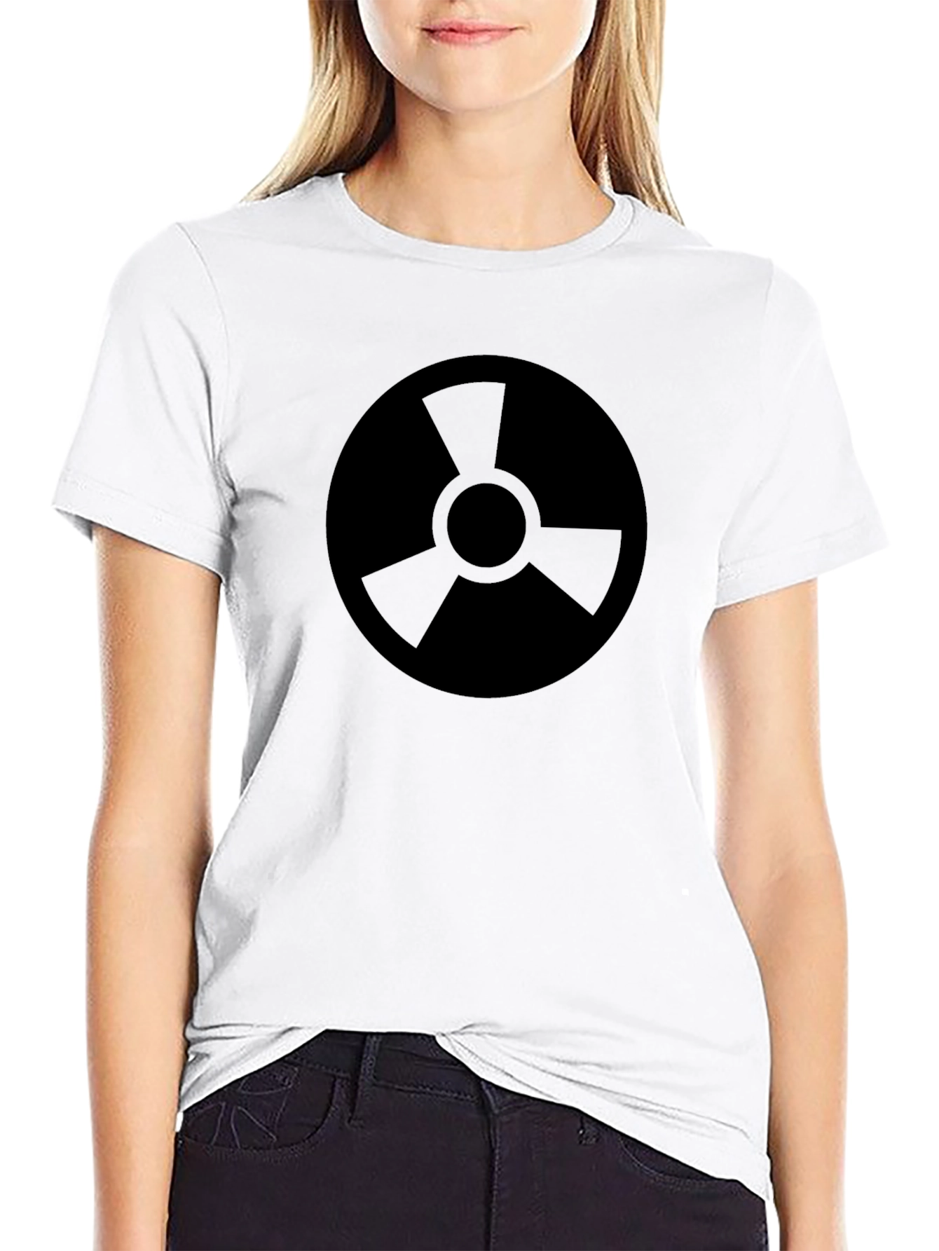 Black Graphic Tee - Round Radiation Symbol
