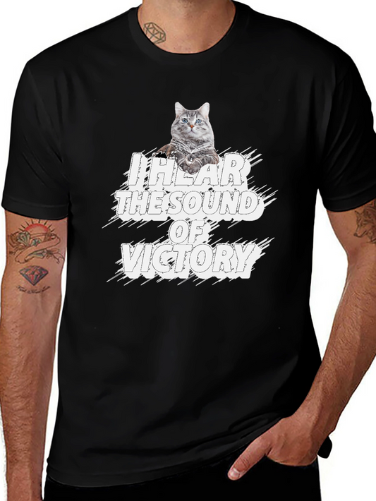 I Hear the Sound of Victory Cat Graphic Tee