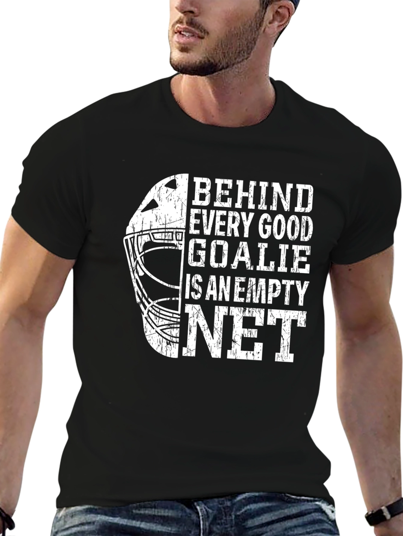 Behind Every Good Goalie Empty Net T-Shirt