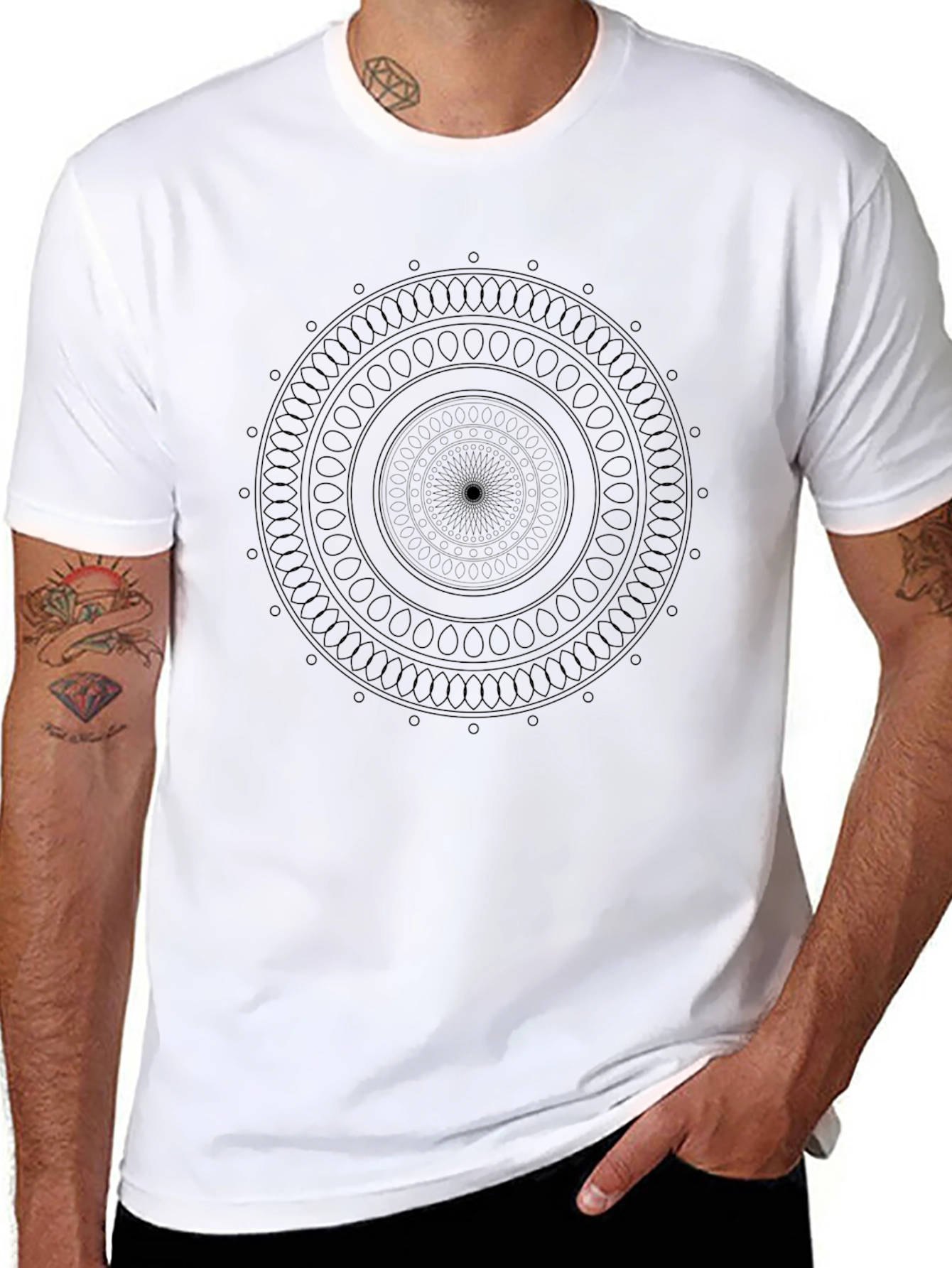 Black Mandala Graphic Tee - Stylish Casual Wear