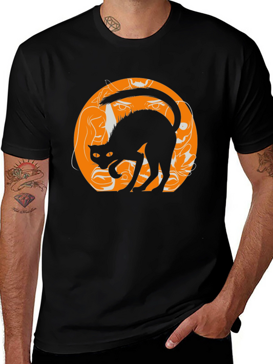 Halloween Black Cat Graphic Tee