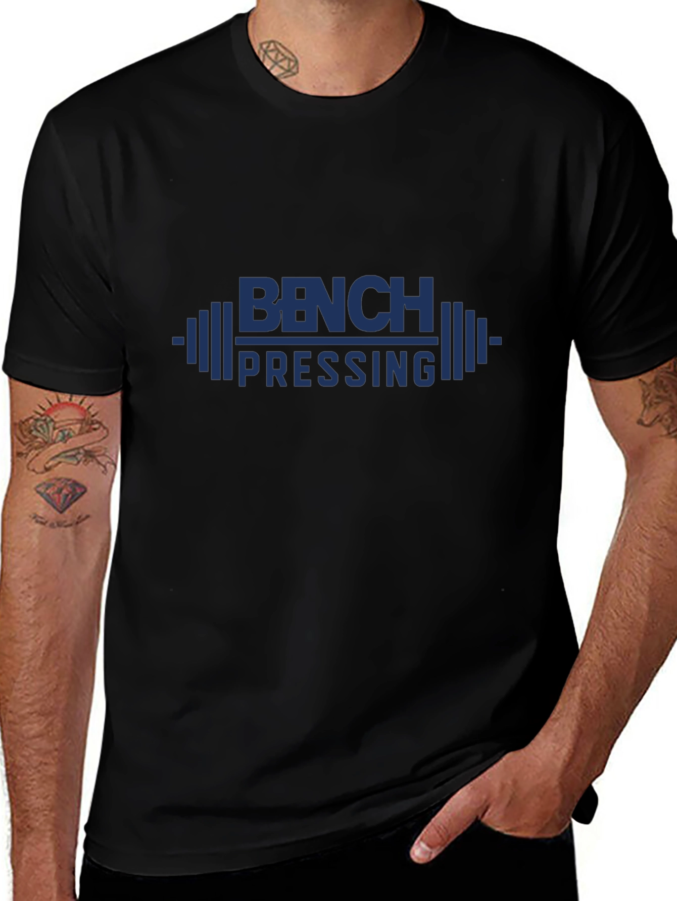 Bench Pressing Graphic Tee - Workout Apparel