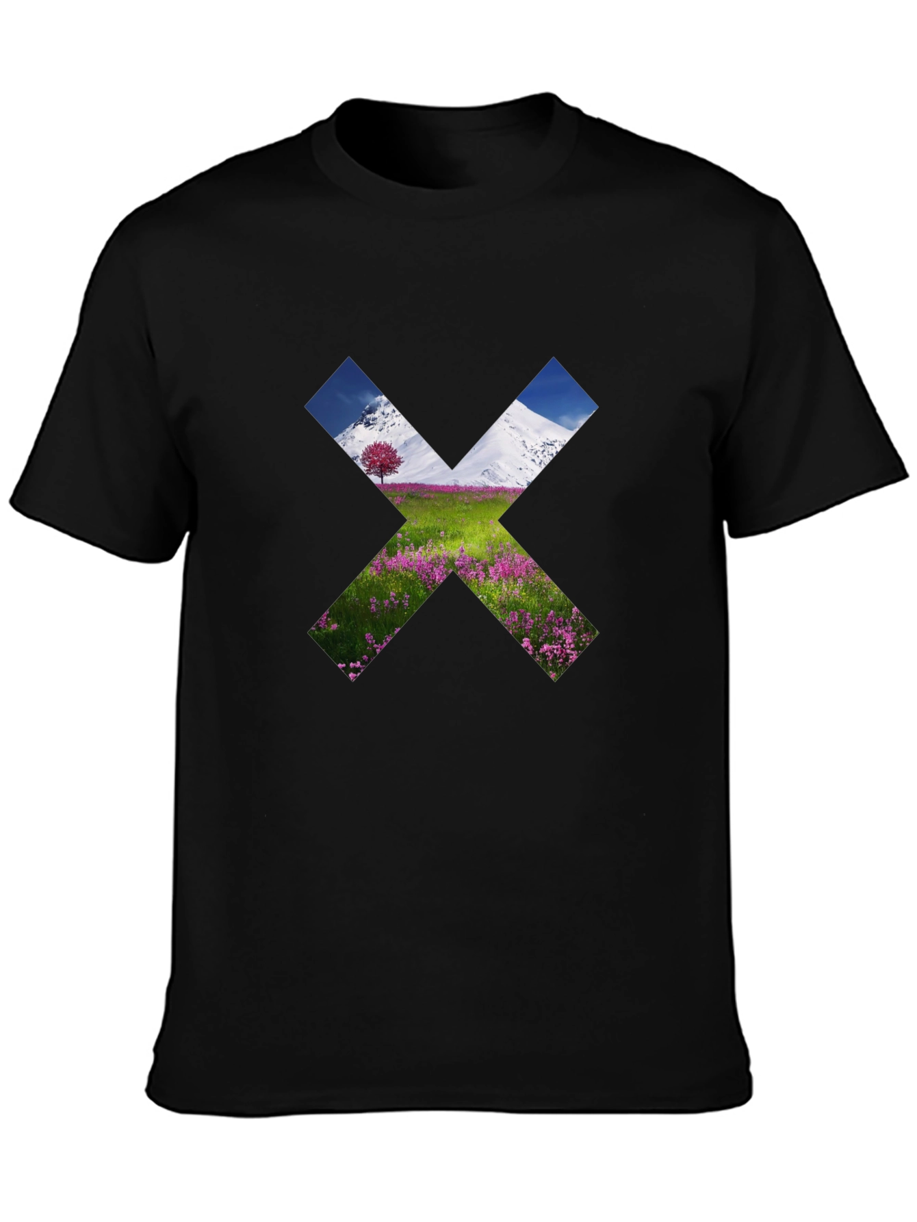 Nature X Graphic T-Shirt - Black