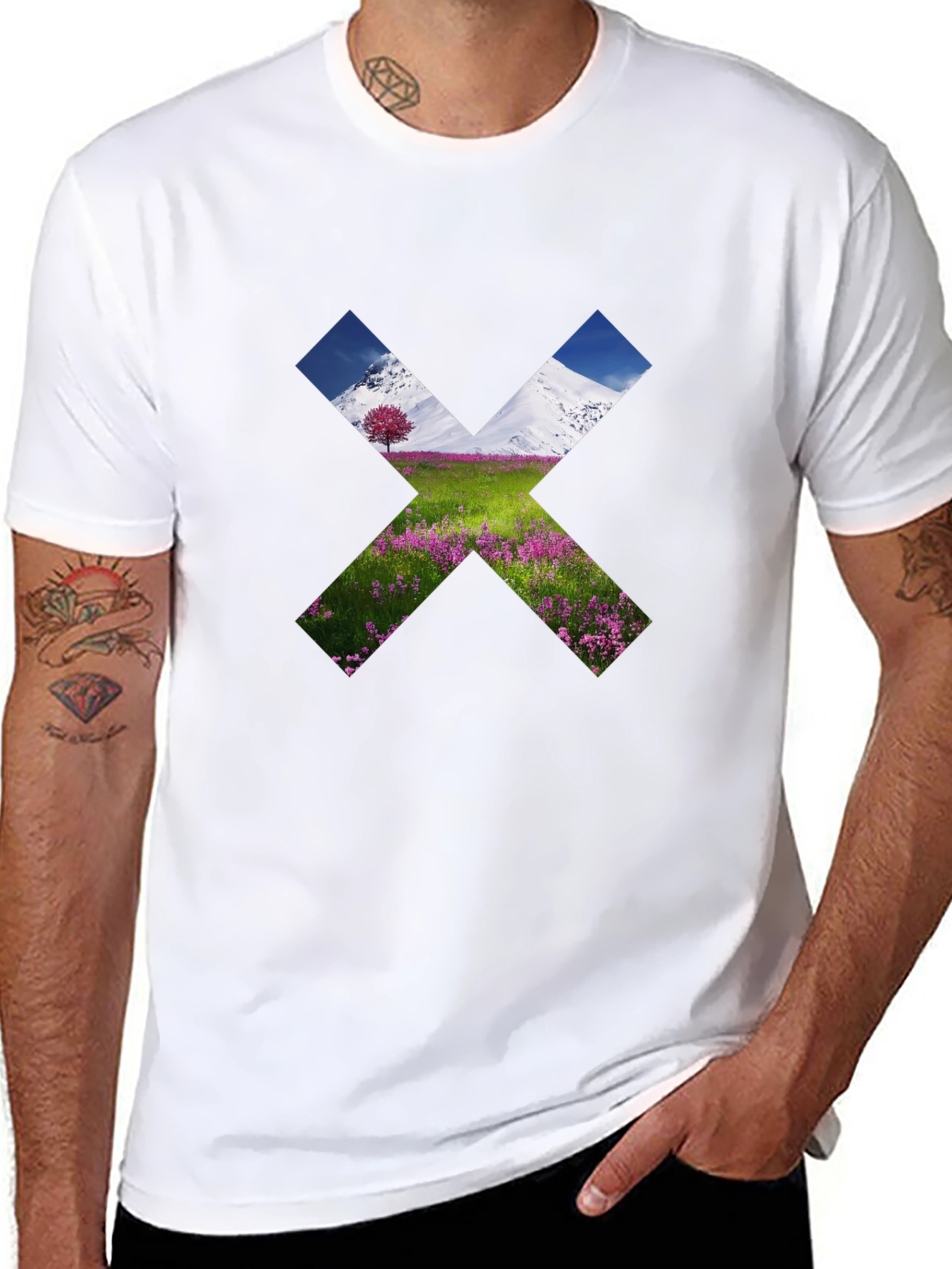 Nature X Graphic T-Shirt - Black