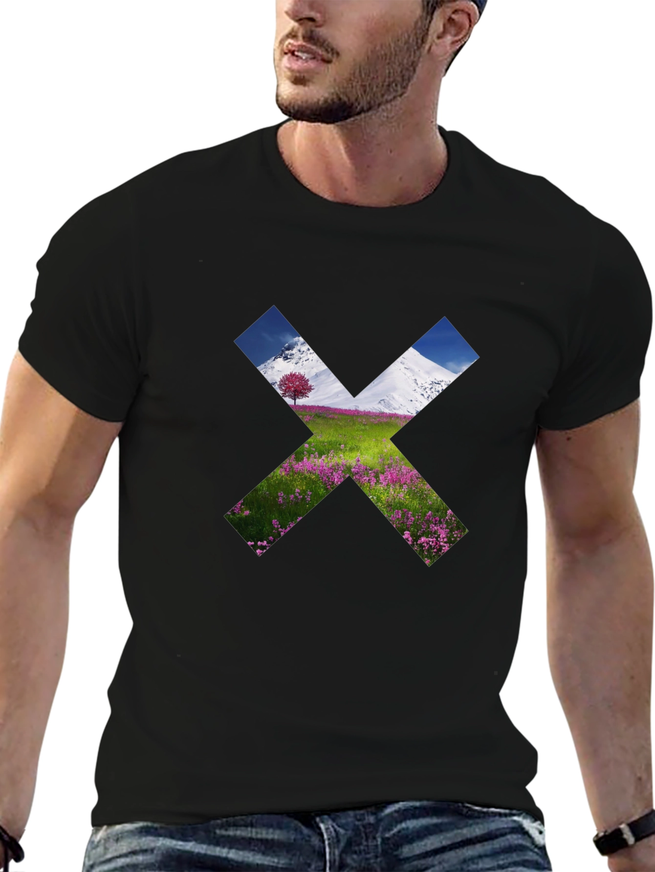 Nature X Graphic T-Shirt - Black