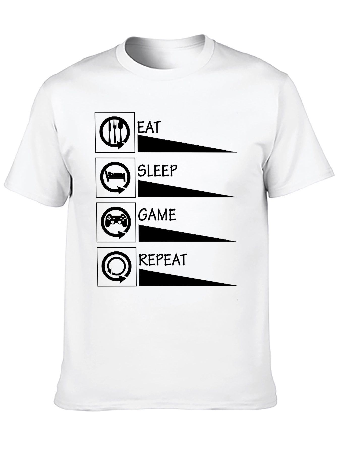 Eat Sleep Game Repeat T-Shirt - Gamer Life Tee