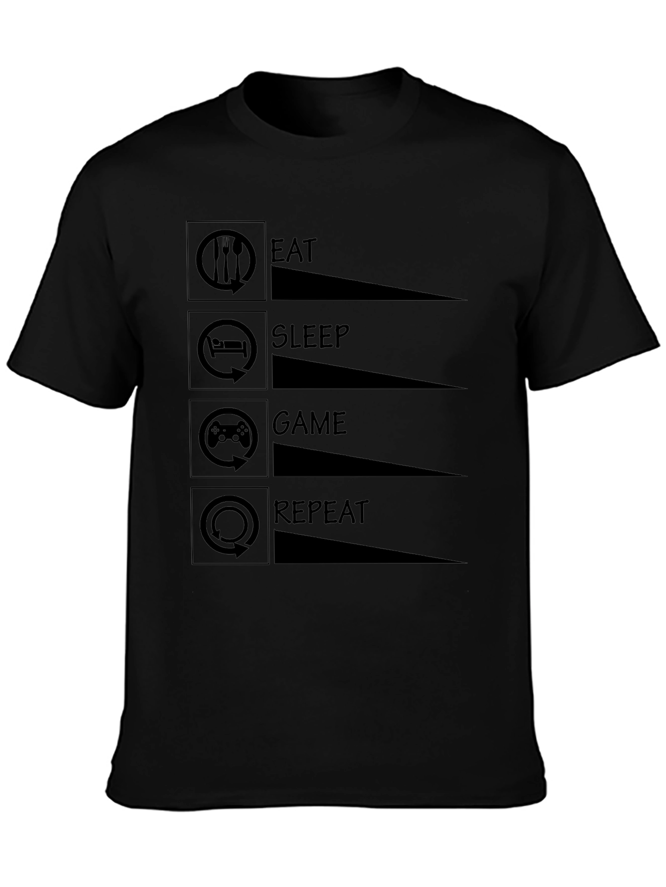 Eat Sleep Game Repeat T-Shirt - Gamer Life Tee