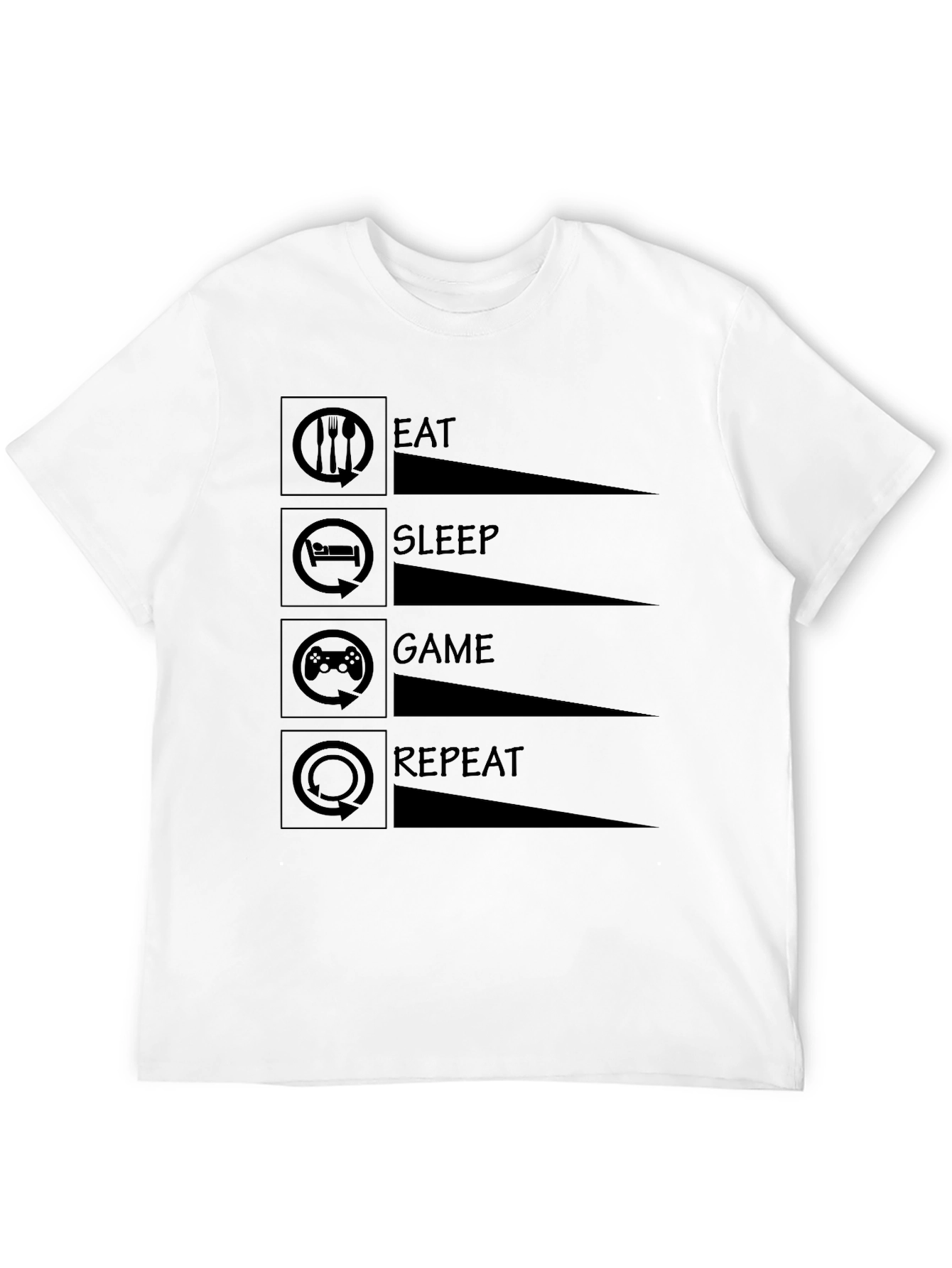 Eat Sleep Game Repeat T-Shirt - Gamer Life Tee
