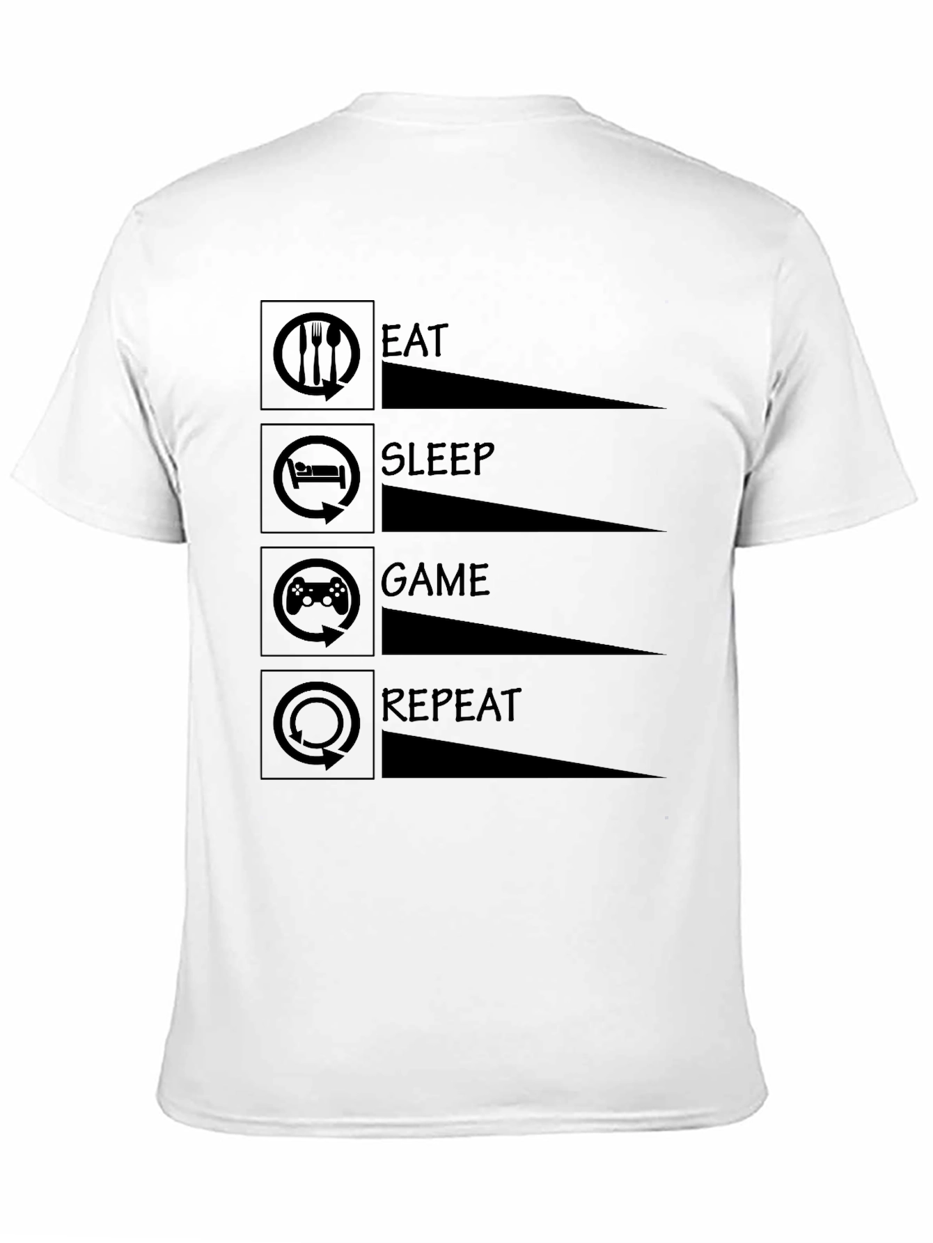 Eat Sleep Game Repeat T-Shirt - Gamer Life Tee