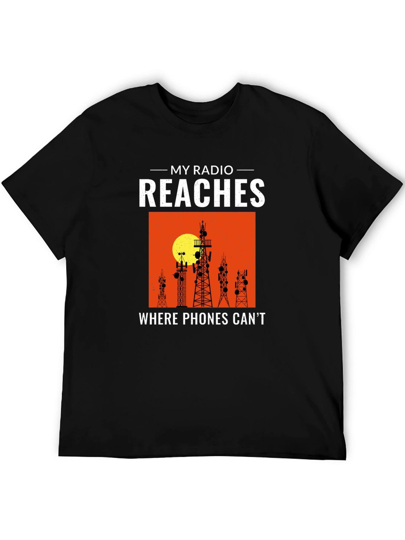 My Radio Reaches T-Shirt Ham Radio Operator Gift