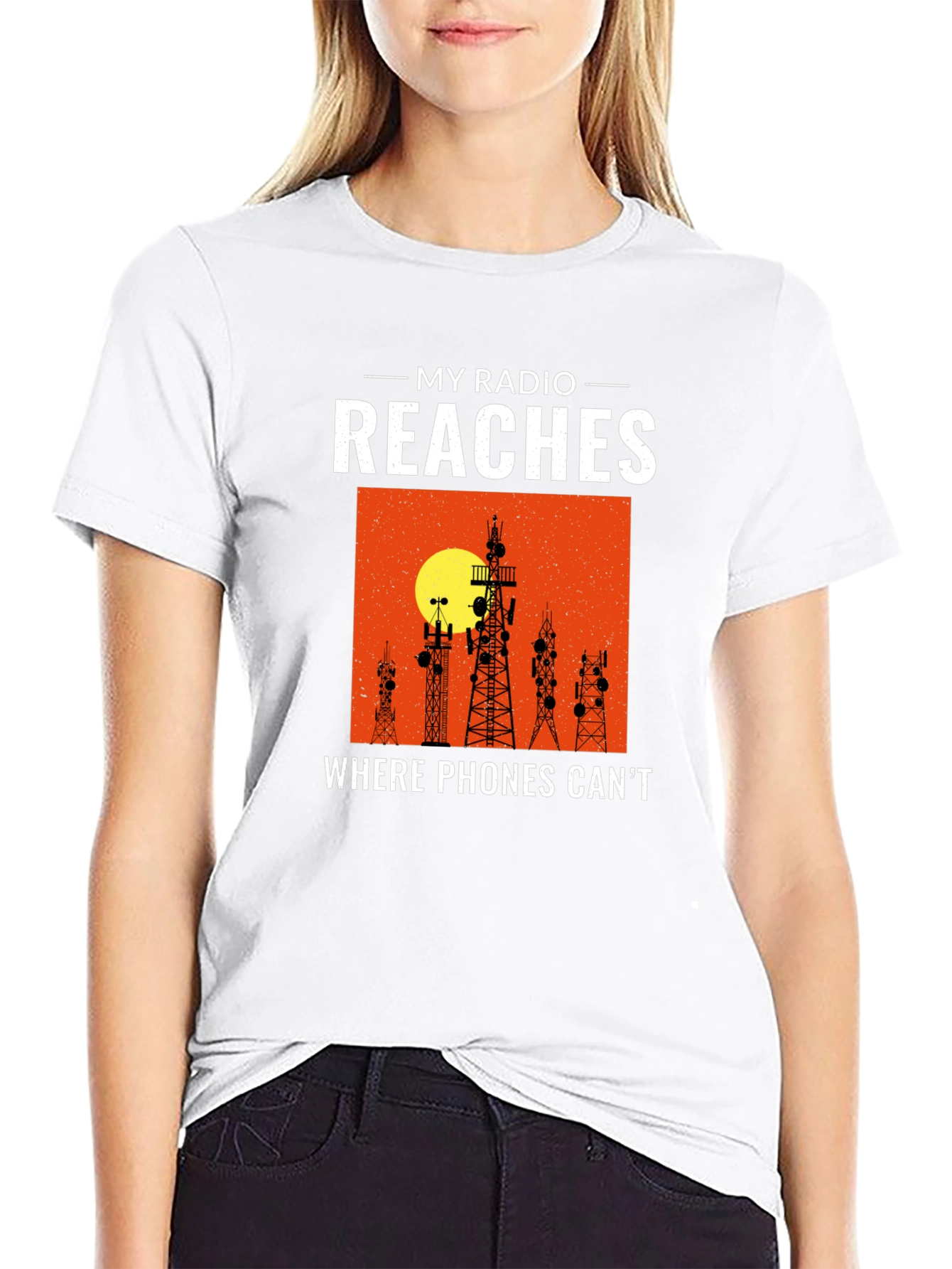 My Radio Reaches T-Shirt Ham Radio Operator Gift