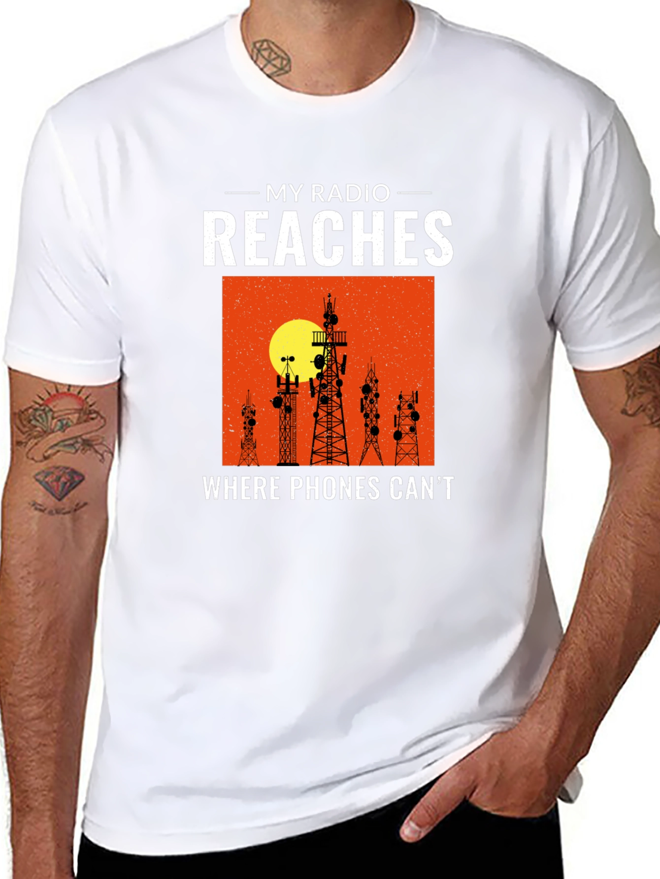 My Radio Reaches T-Shirt Ham Radio Operator Gift