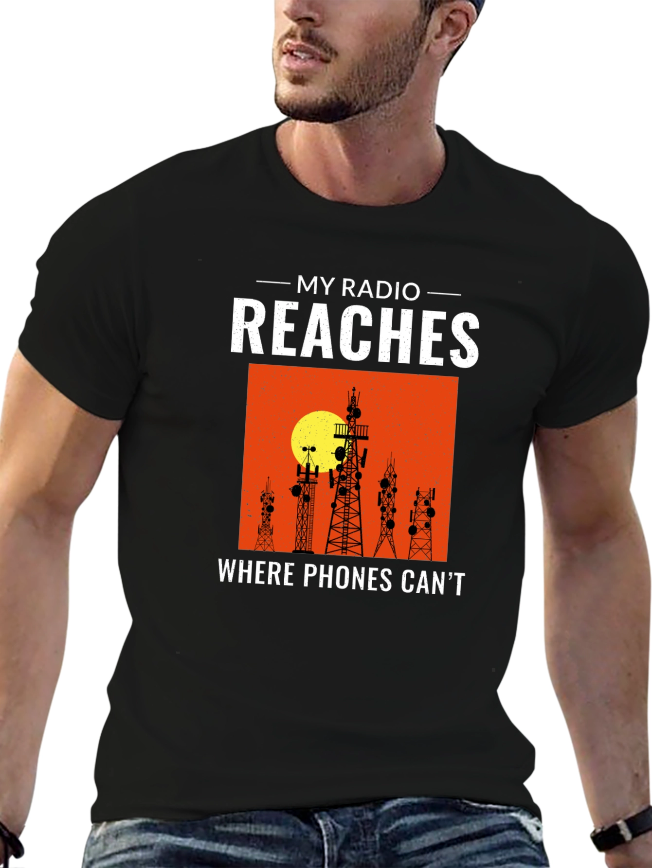 My Radio Reaches T-Shirt Ham Radio Operator Gift