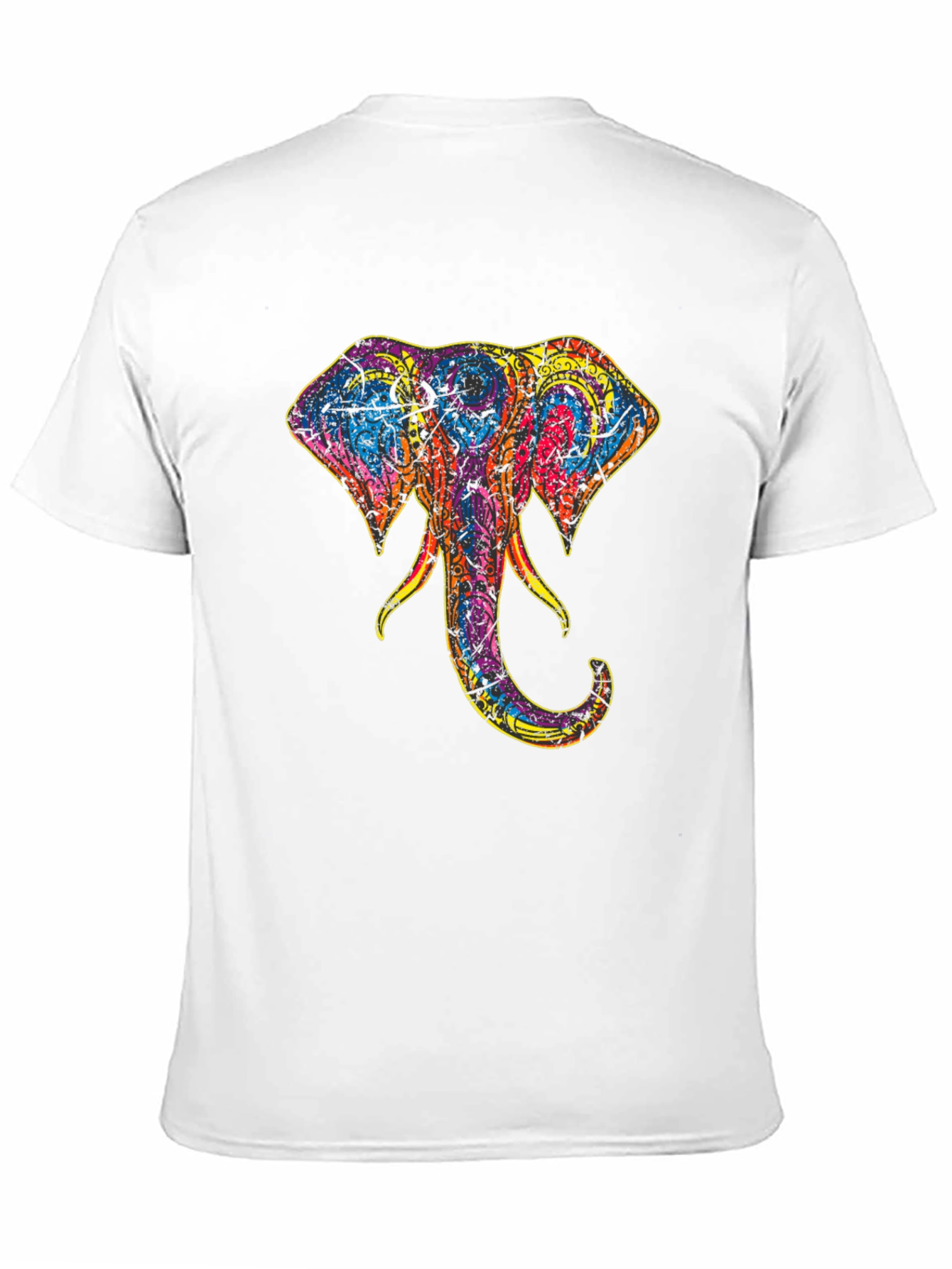 Elephant Head Graphic Print Tee - Stylish Black T-Shirt