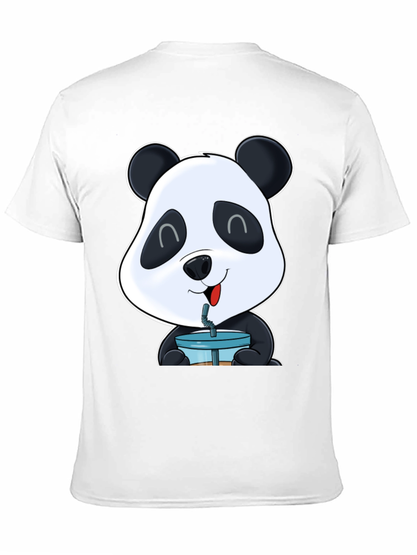 Cute Panda Boba T-Shirt - Casual Black Tee