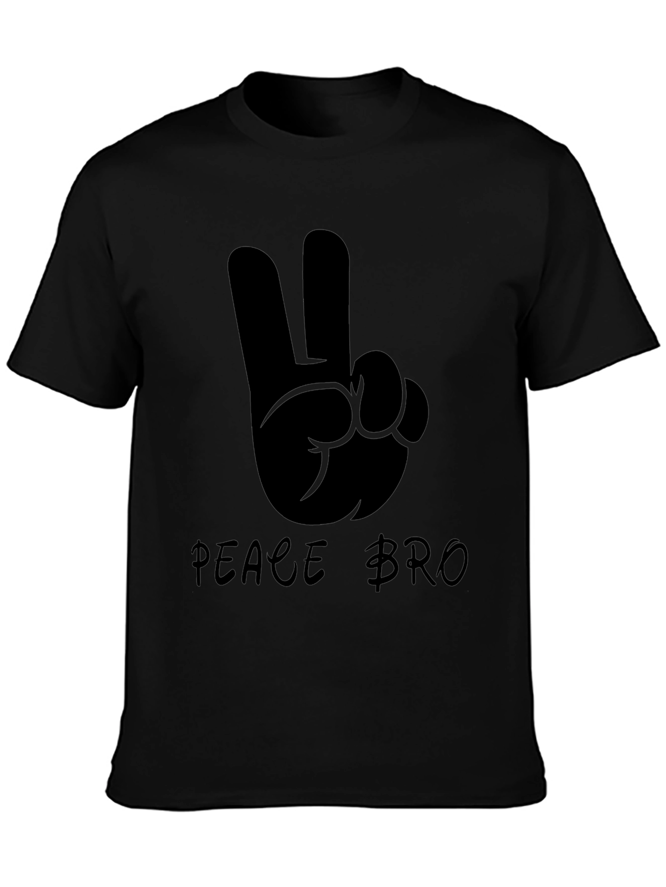 Peace Bro Graphic T-Shirt - Black