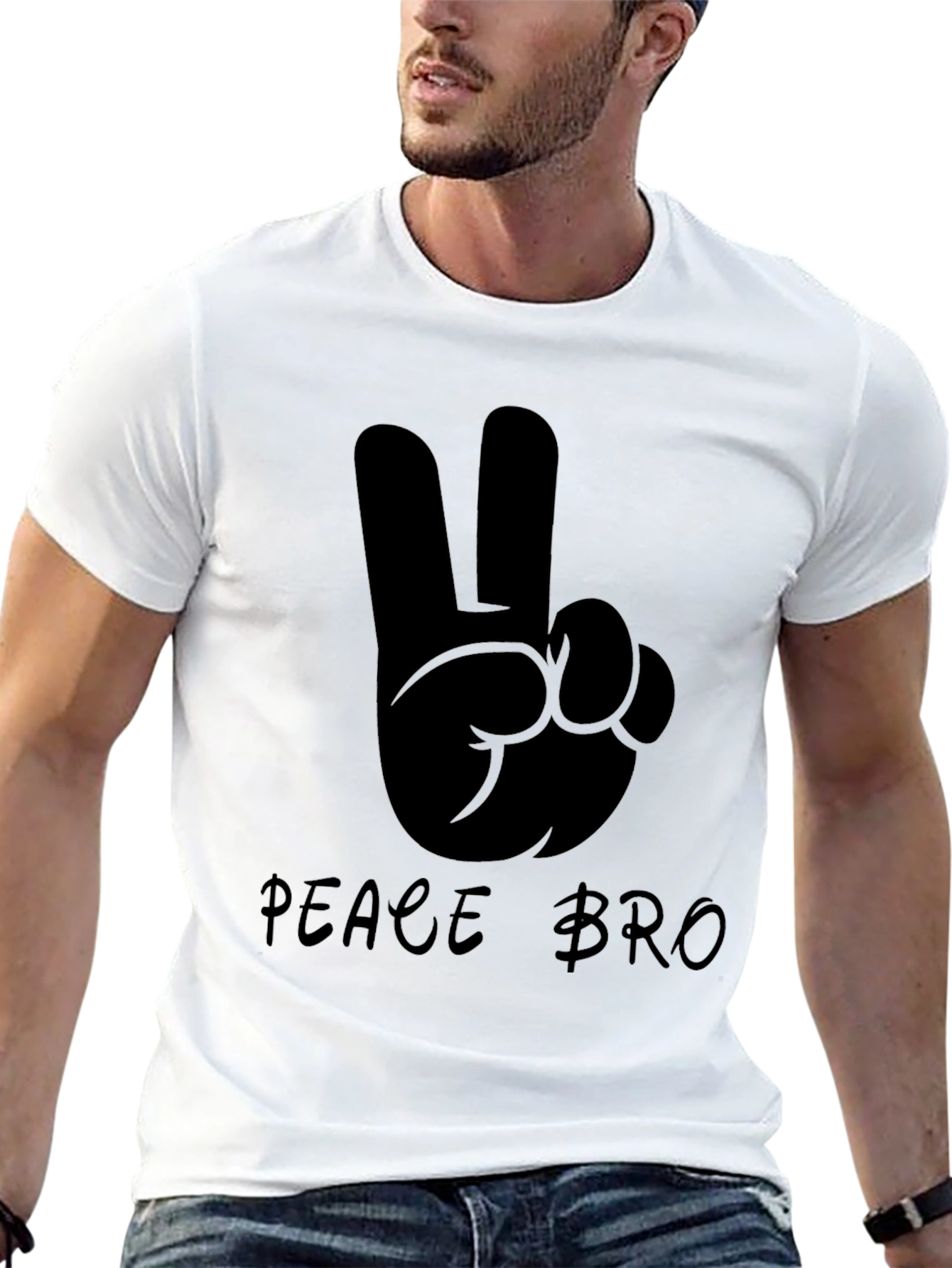 Peace Bro Graphic T-Shirt - Black