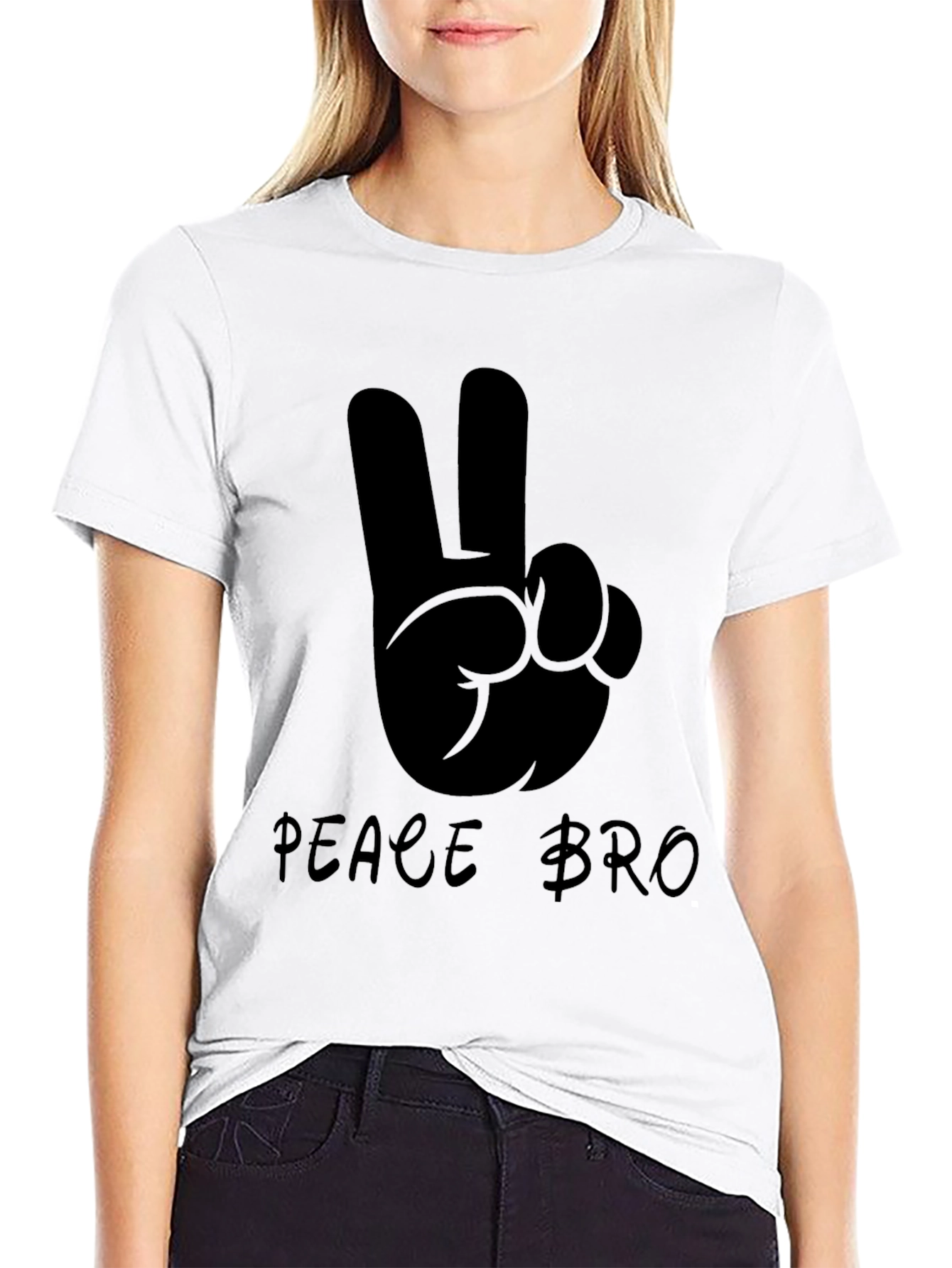 Peace Bro Graphic T-Shirt - Black