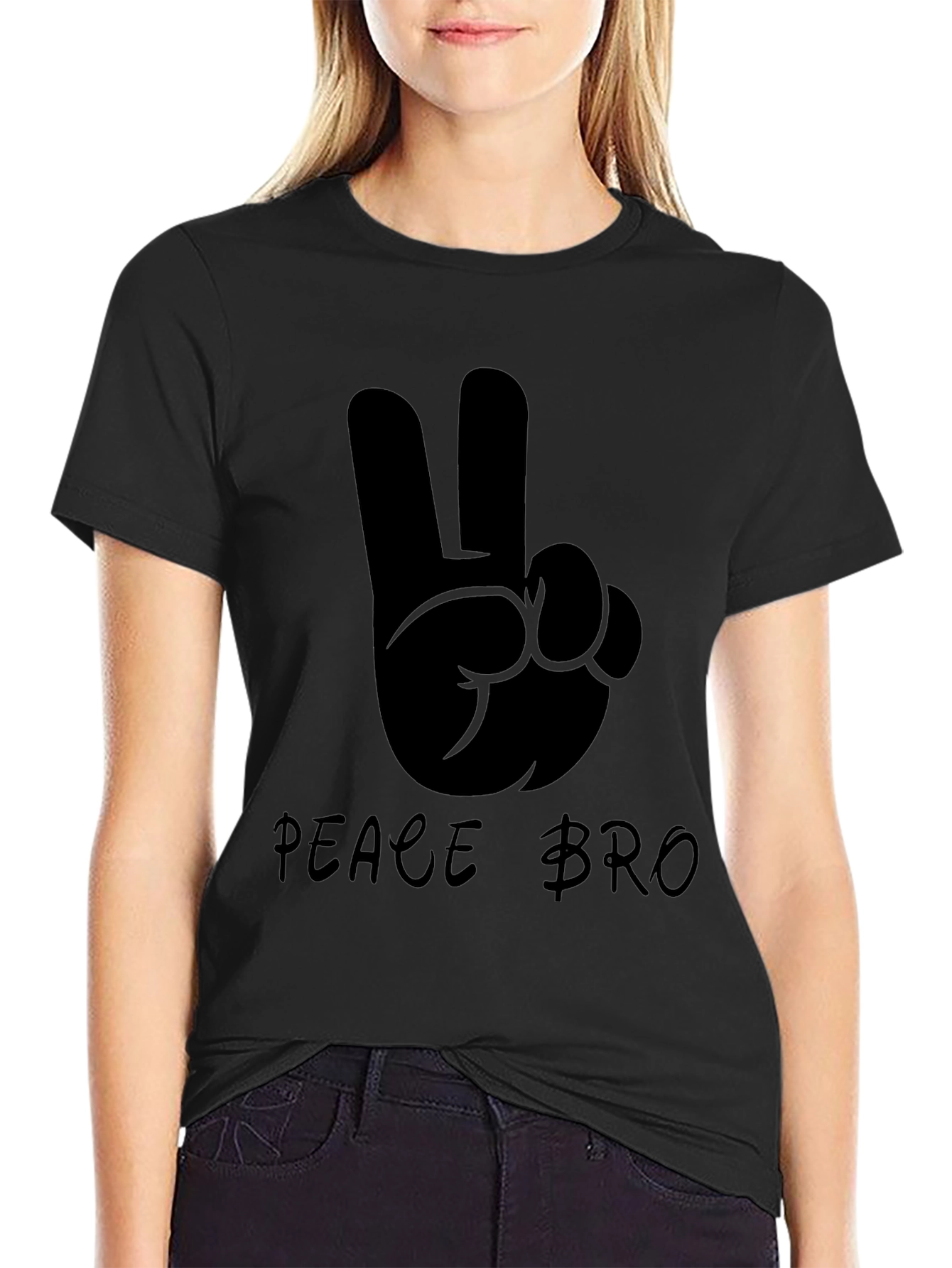 Peace Bro Graphic T-Shirt - Black