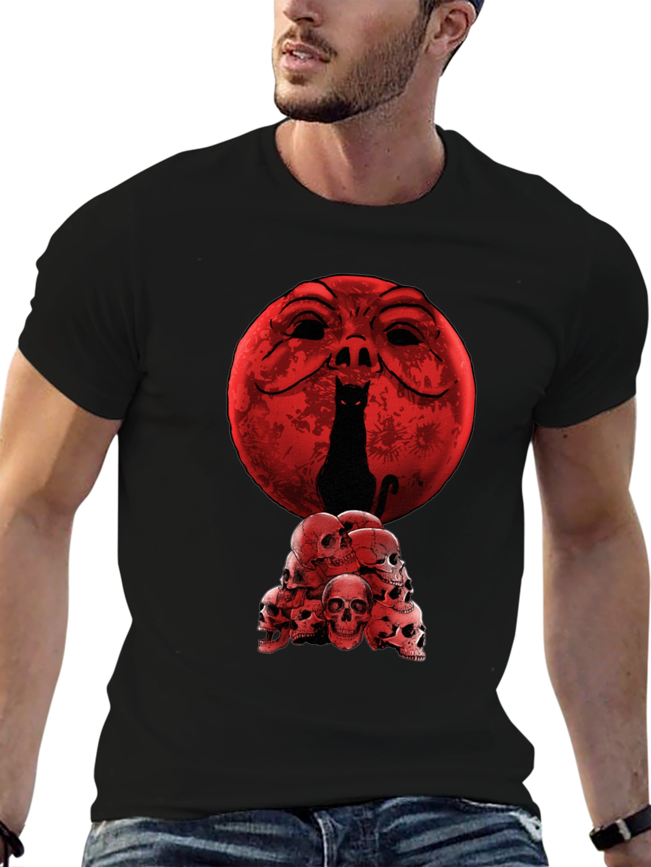 Cat Skull Moon T-Shirt