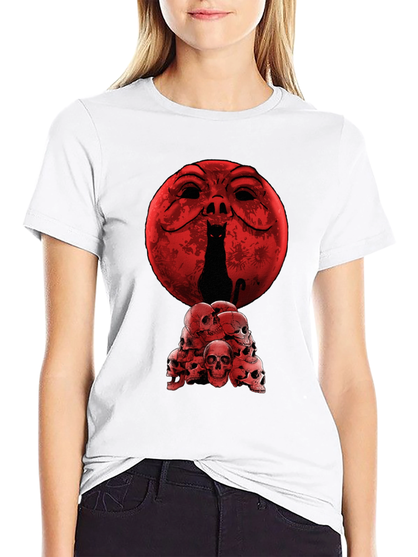 Cat Skull Moon T-Shirt