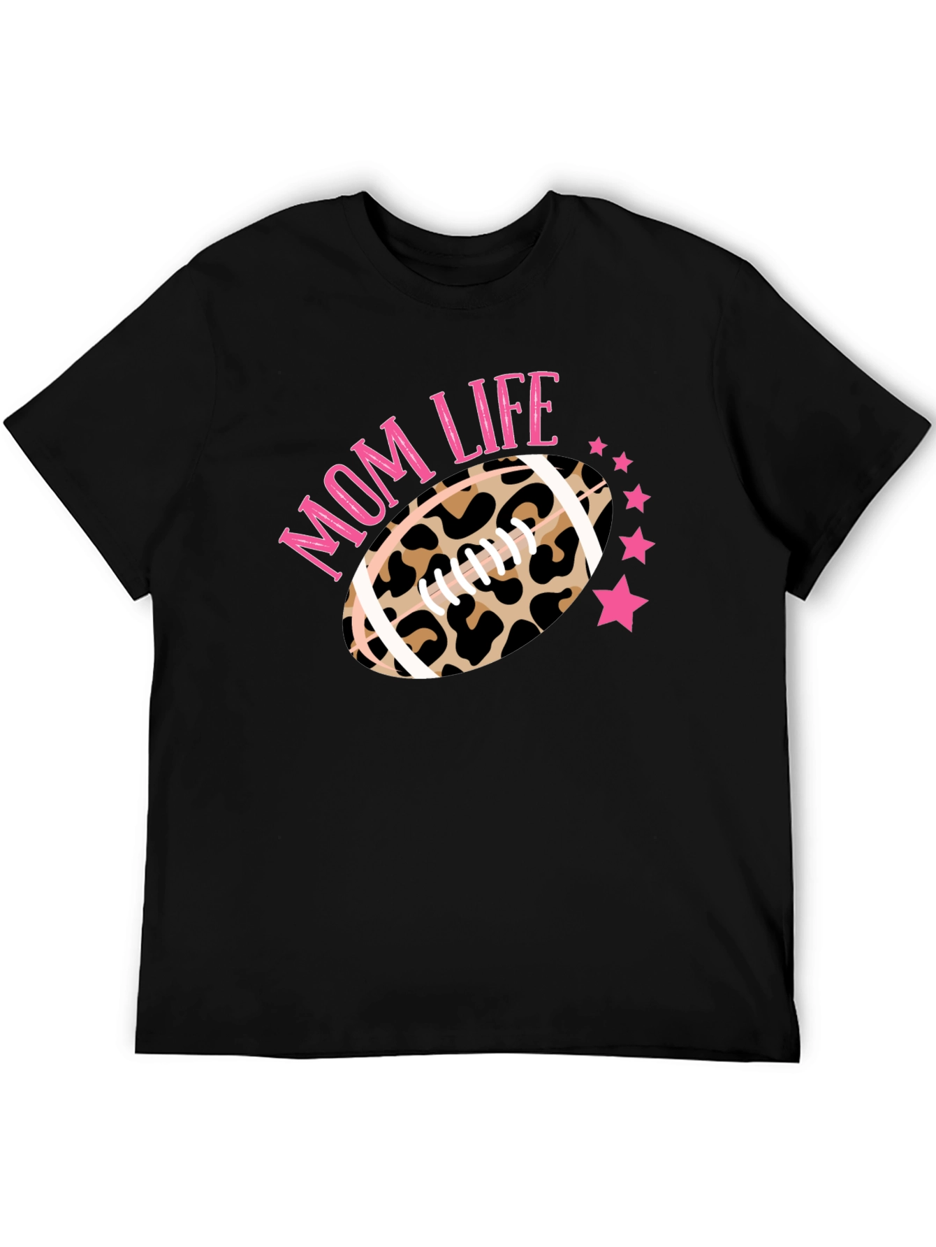 Mom Life Leopard Football T-Shirt
