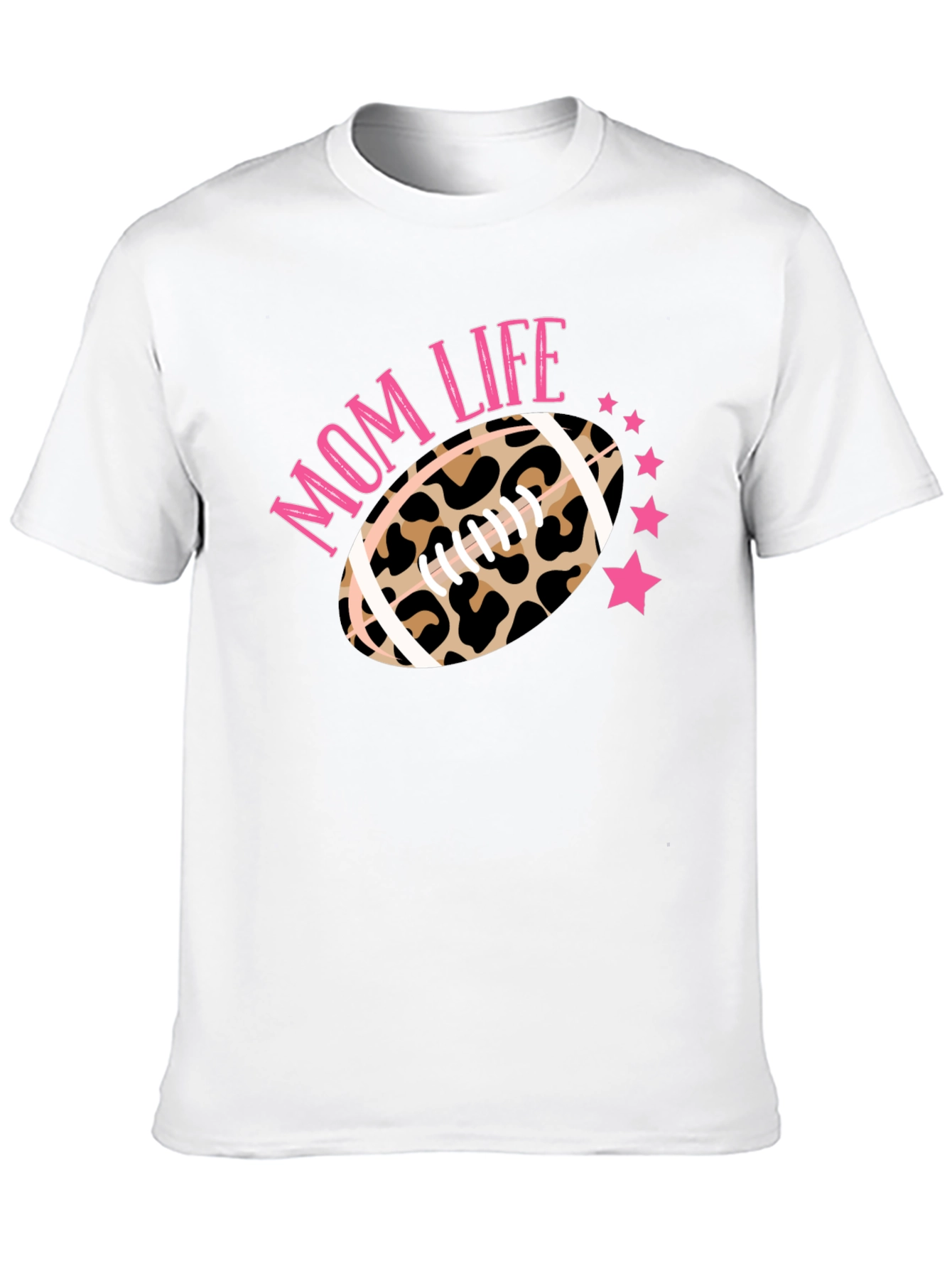 Mom Life Leopard Football T-Shirt