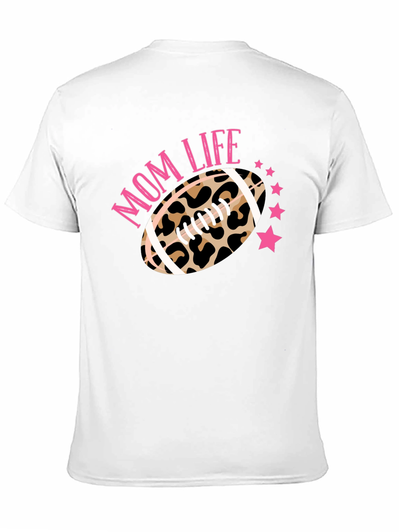 Mom Life Leopard Football T-Shirt