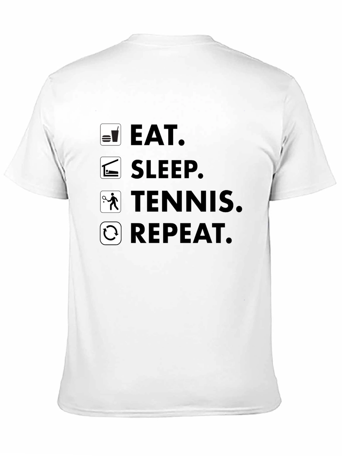 Eat Sleep Tennis Repeat Black T-Shirt