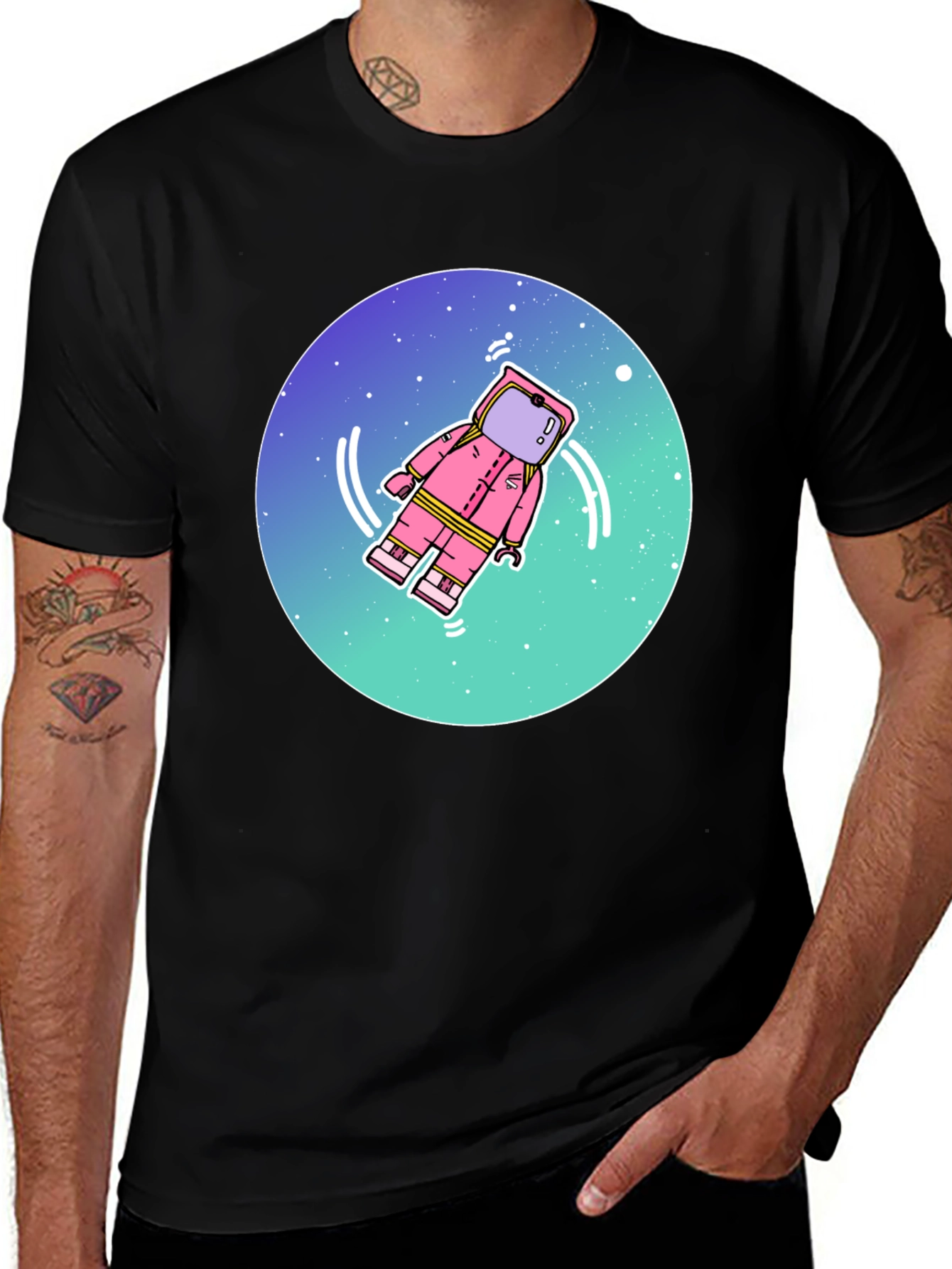 Astronaut LEGO T-Shirt - Cosmic Pink Spaceman Tee
