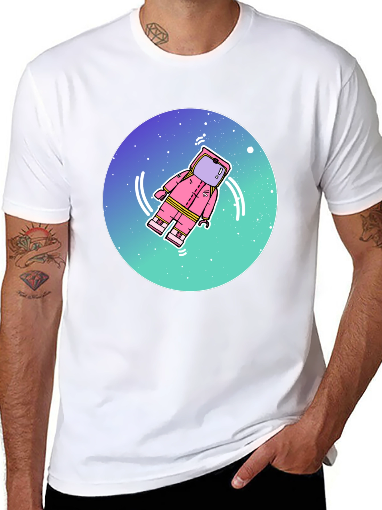 Astronaut LEGO T-Shirt - Cosmic Pink Spaceman Tee