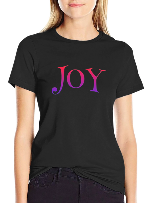 JOY Graphic Tee - Soft Black Cotton Blend T-Shirt