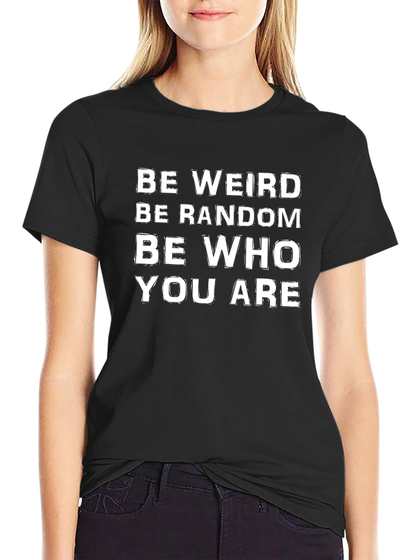 Be Weird Be Random T-Shirt - Black Graphic Tee