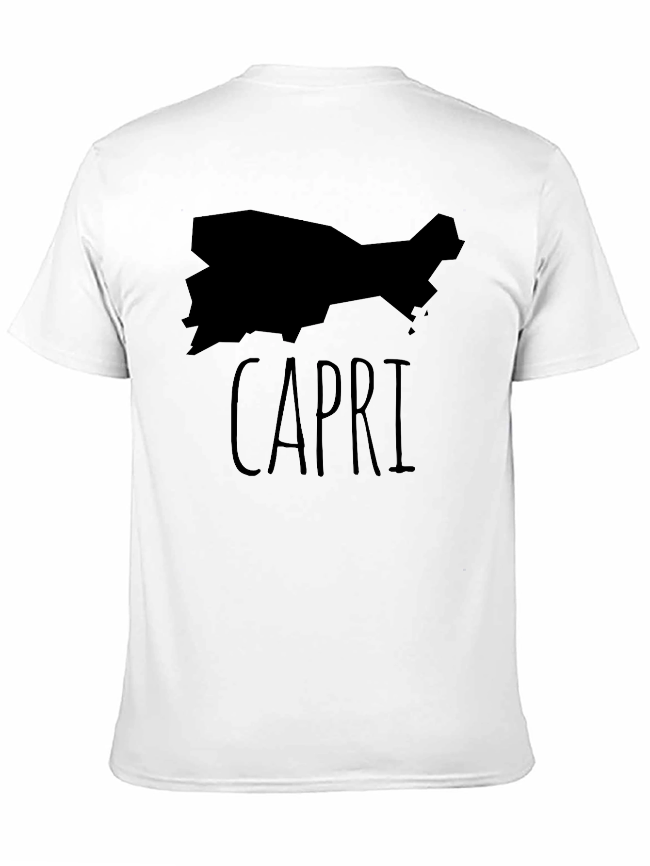 Capri Island Map T-Shirt - Black