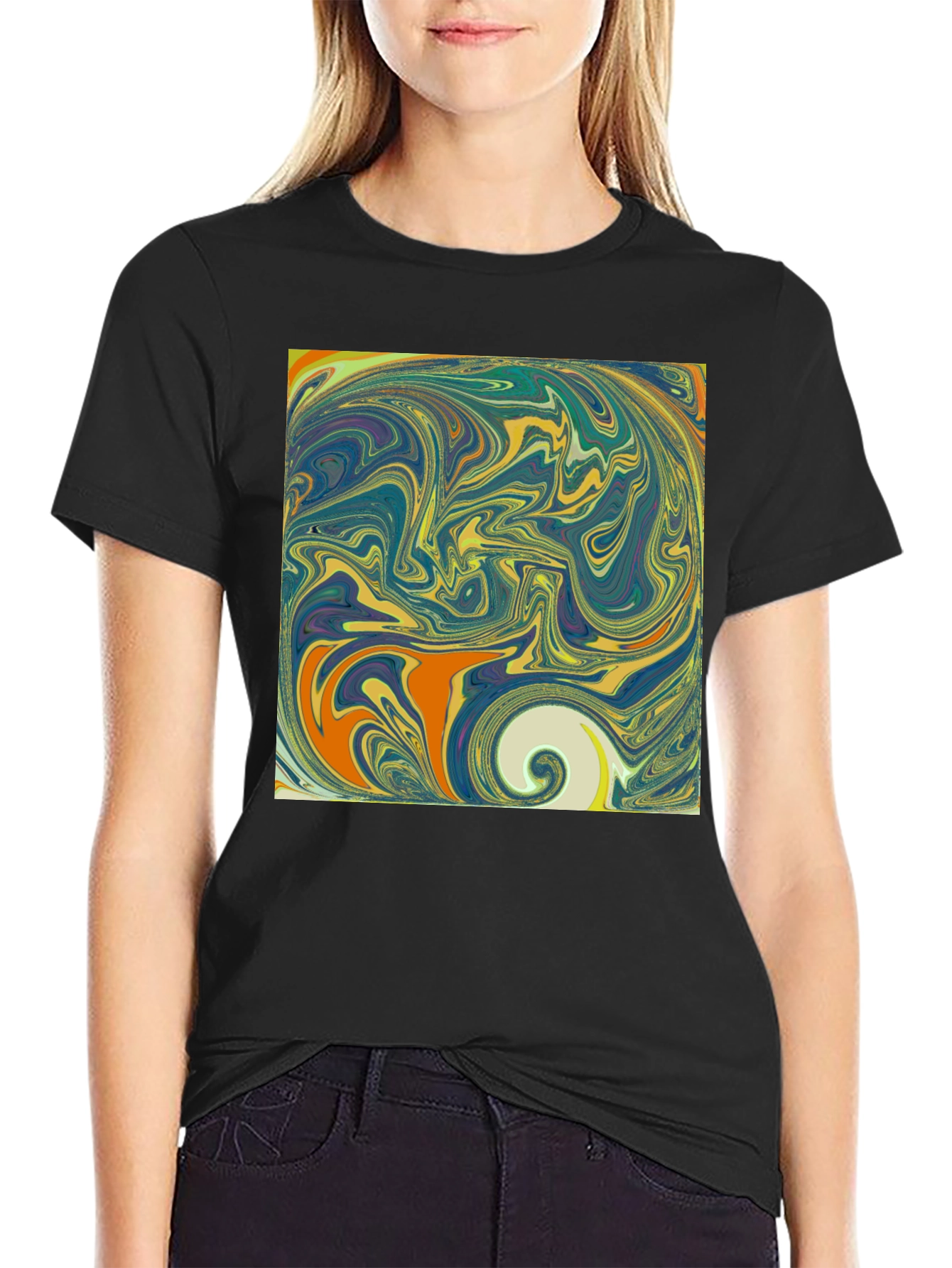 Abstract Swirl Graphic Tee - Modern Art T-Shirt