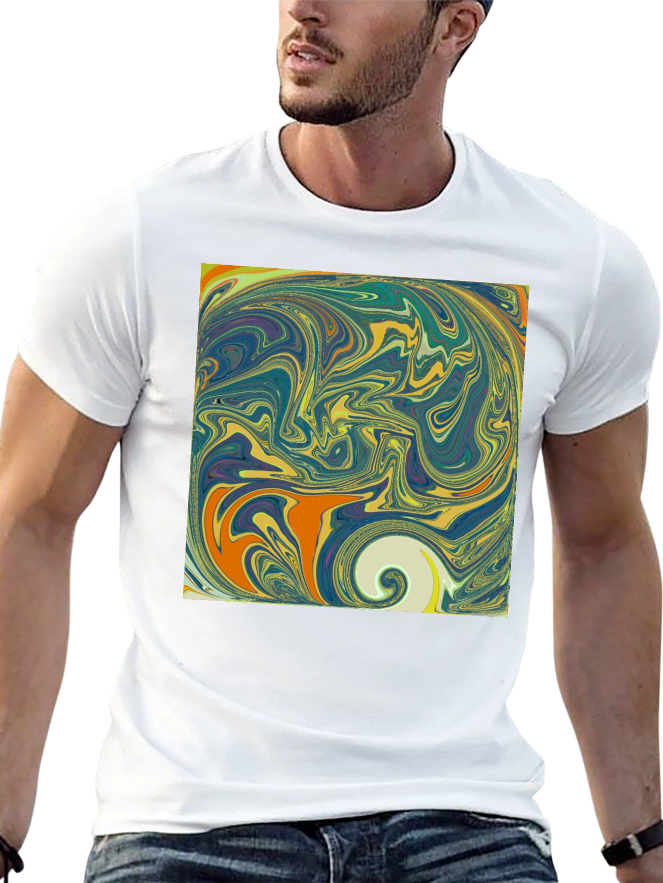 Abstract Swirl Graphic Tee - Modern Art T-Shirt