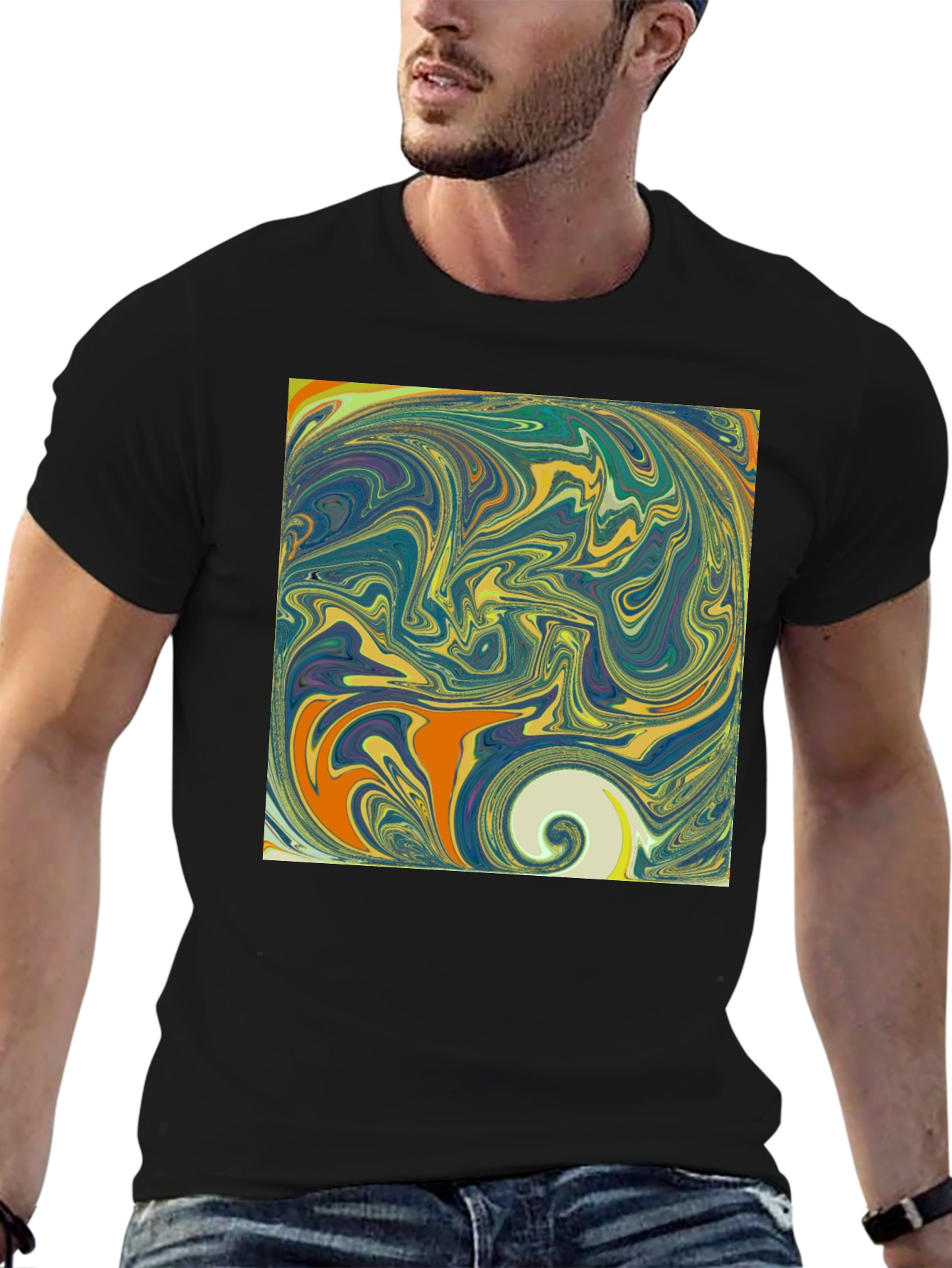 Abstract Swirl Graphic Tee - Modern Art T-Shirt