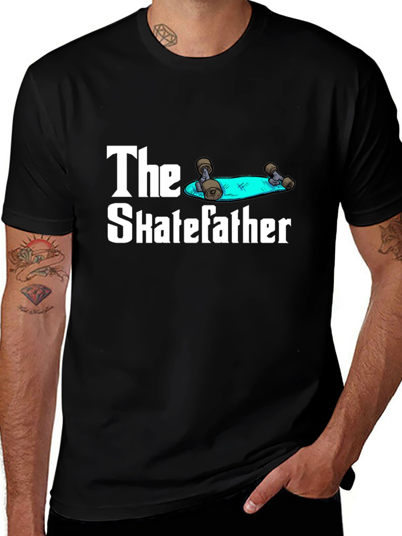 The Skatefather T-Shirt - Funny Skateboarder Dad Tee