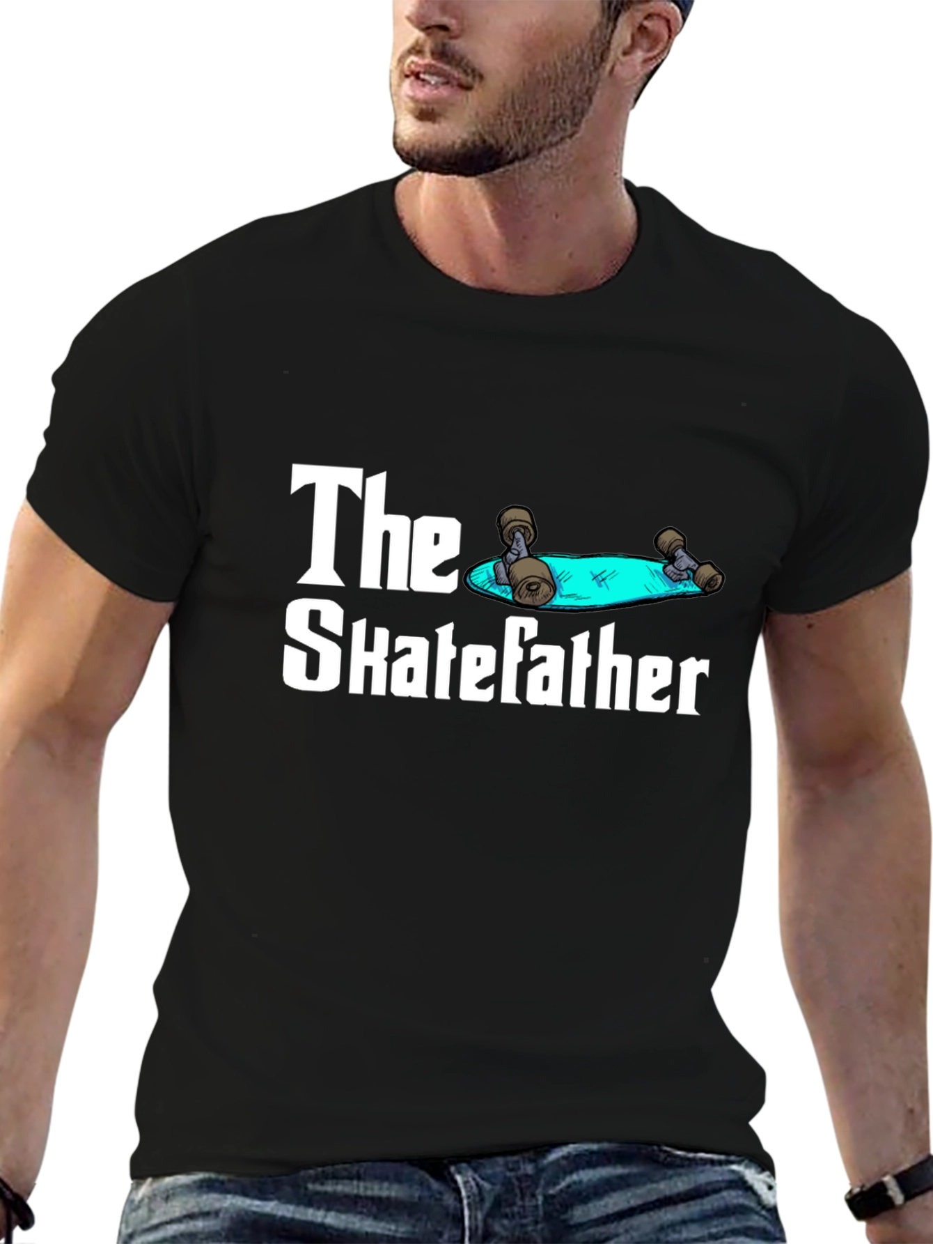 The Skatefather T-Shirt - Funny Skateboarder Dad Tee