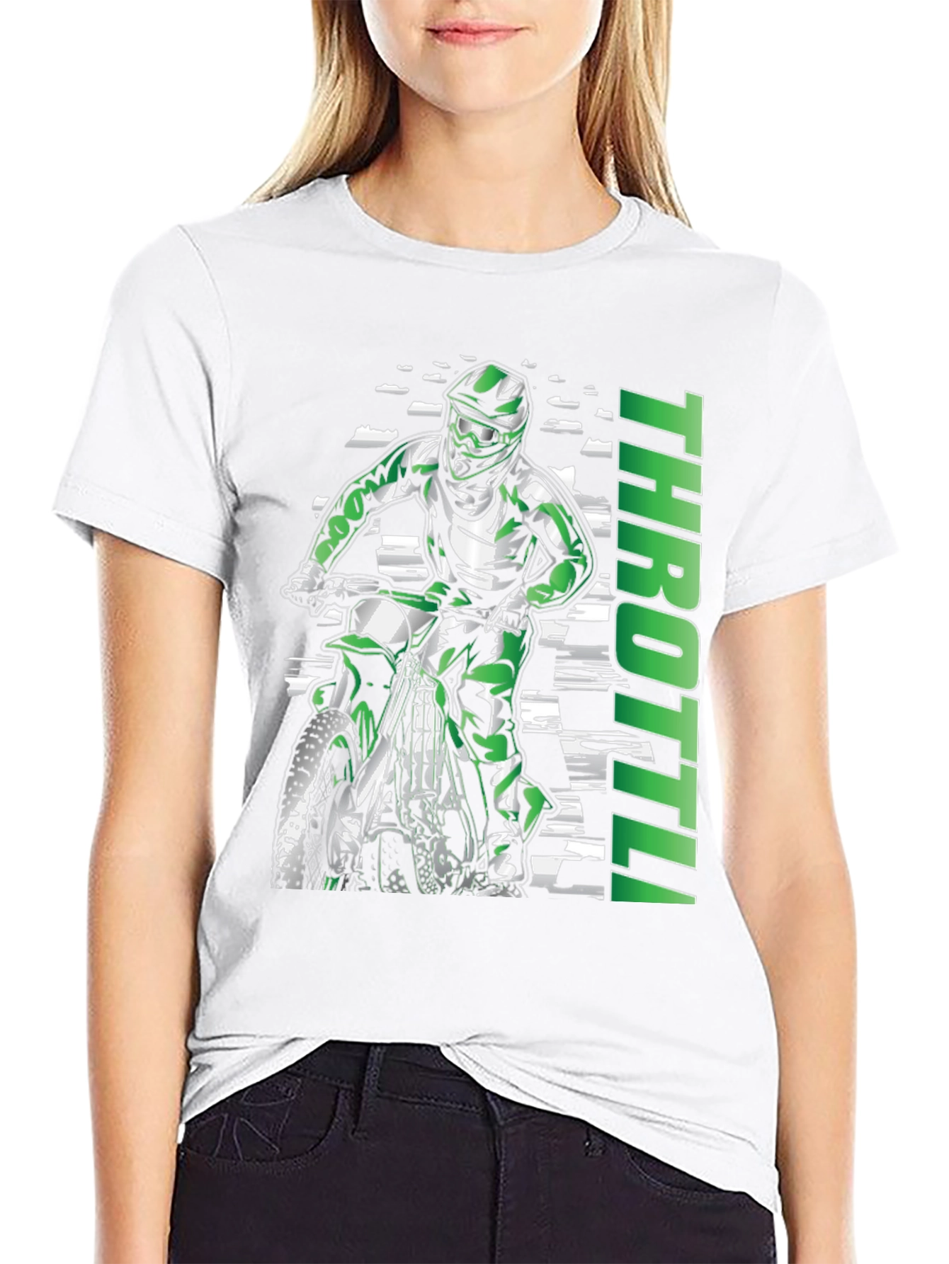 Throttle Motorcycle Graphic T-Shirt - Black
