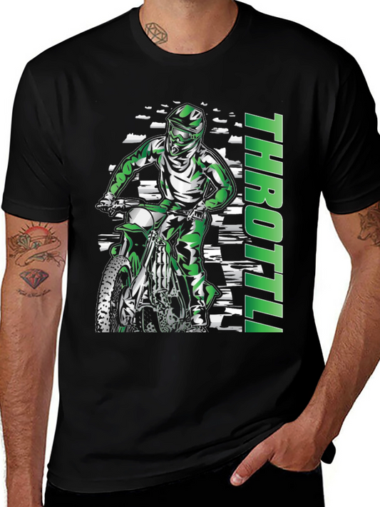 Throttle Motorcycle Graphic T-Shirt - Black