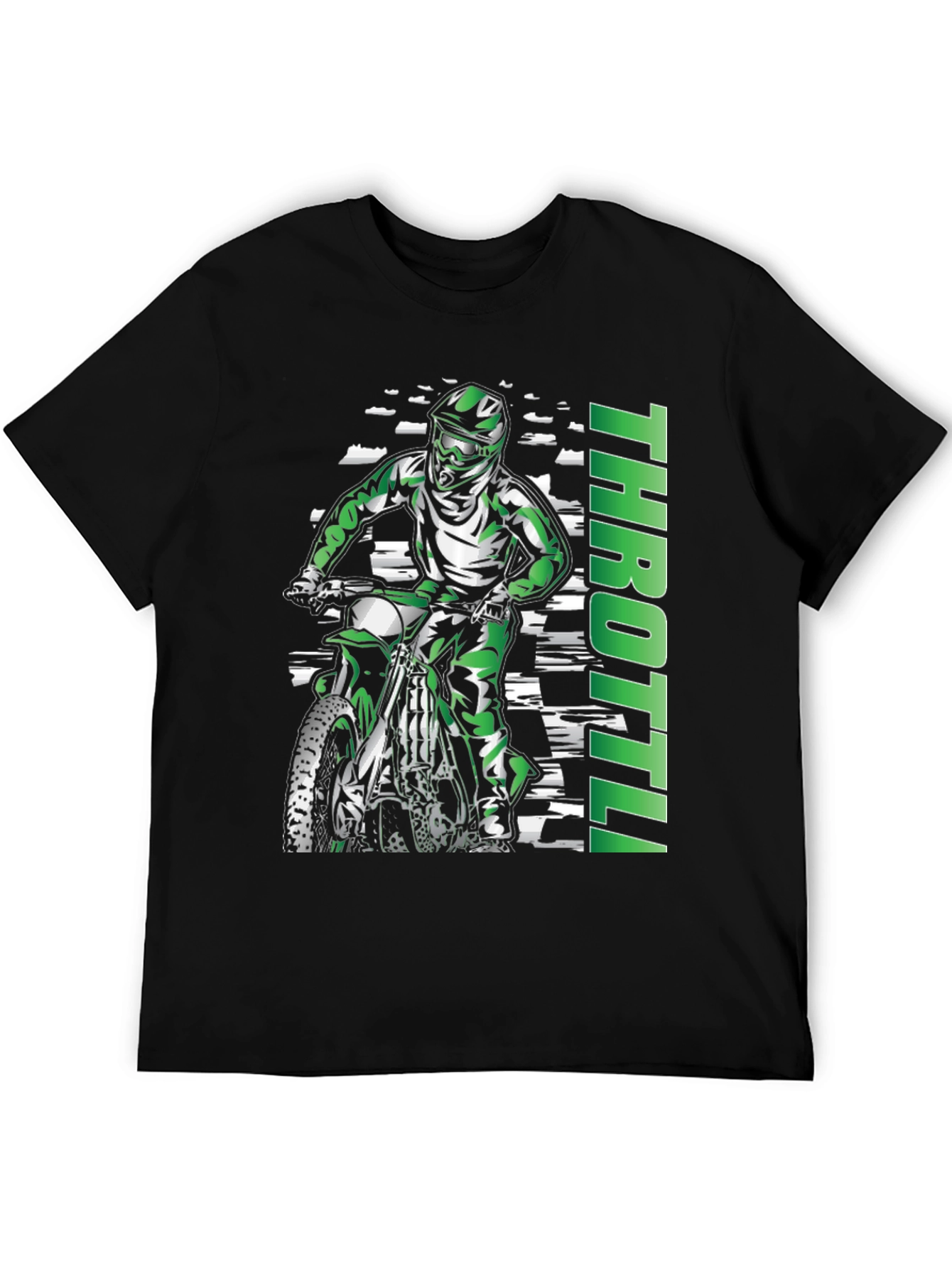 Throttle Motorcycle Graphic T-Shirt - Black