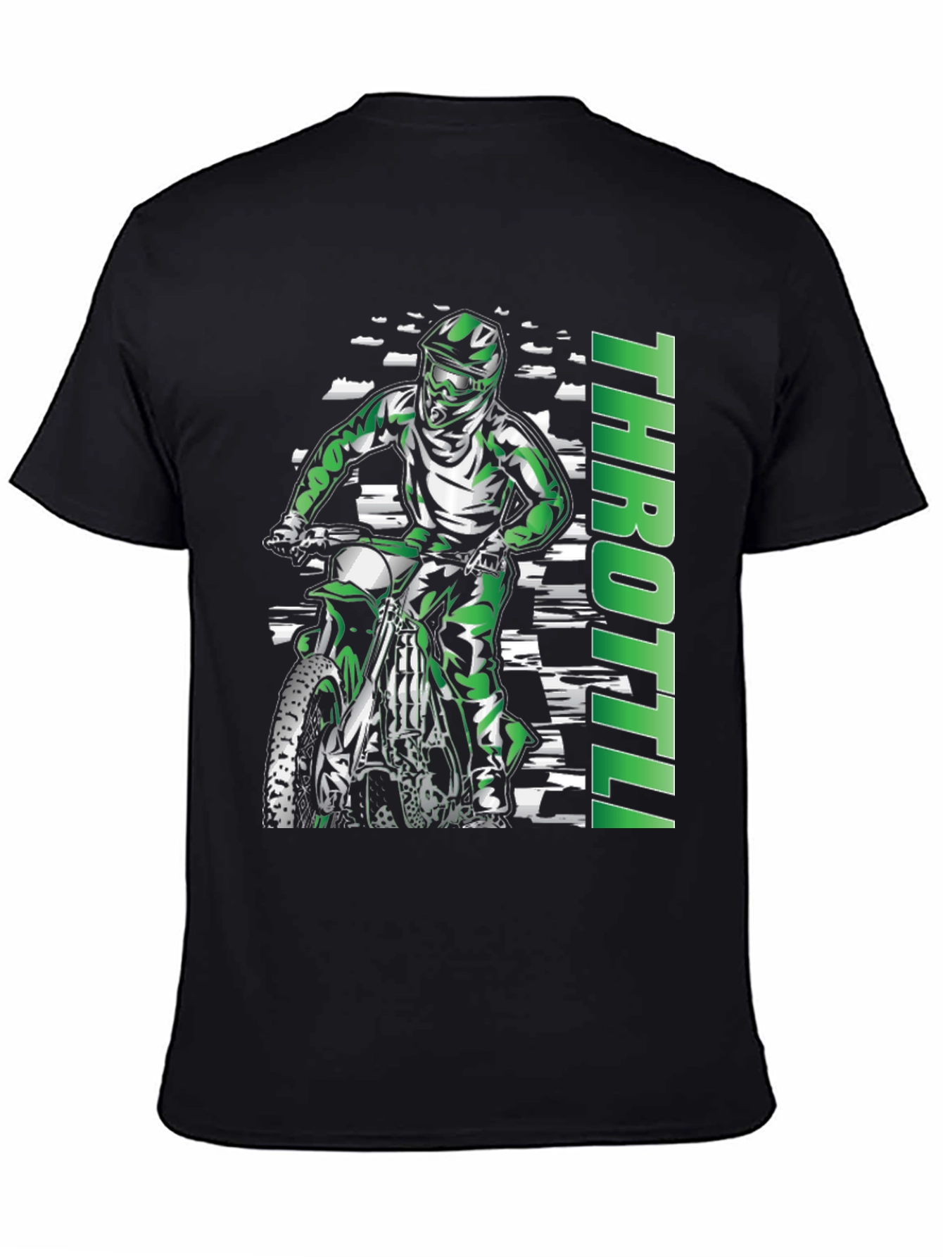 Throttle Motorcycle Graphic T-Shirt - Black